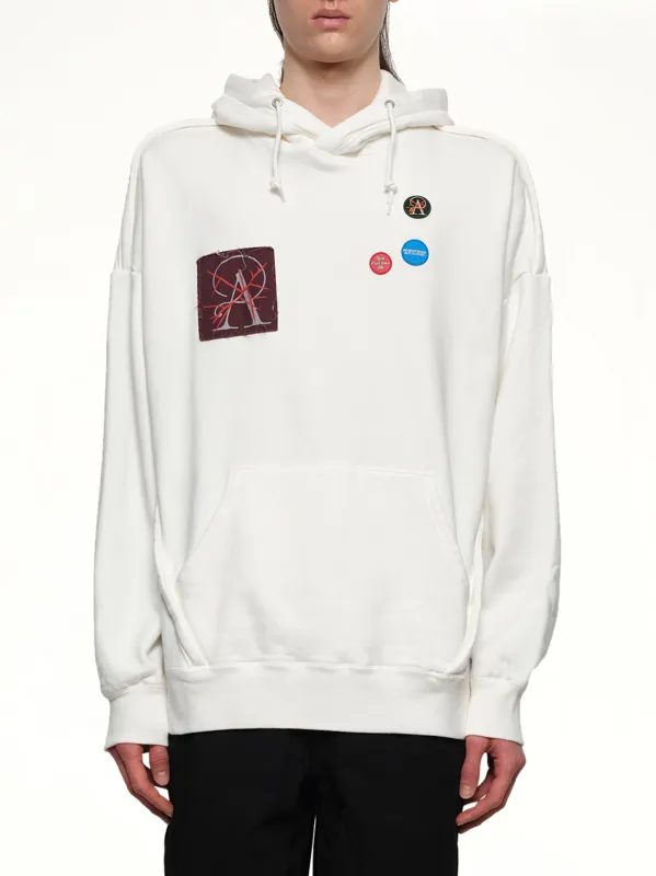Patches Hoodie in White sold by MARAIS