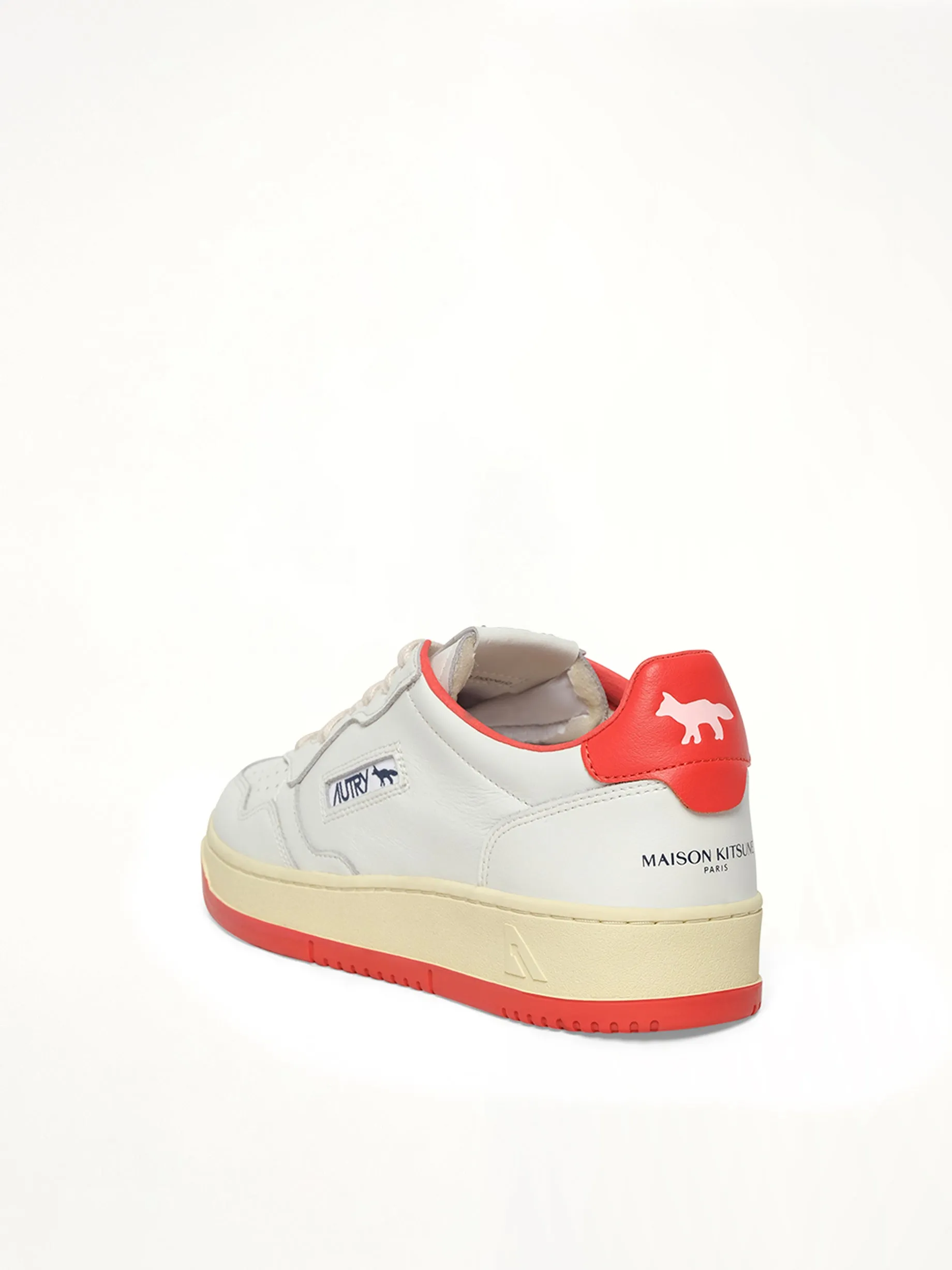 Maison Kitsune Medalist Sneaker in White/Red sold by MARAIS product image thumbnail 3