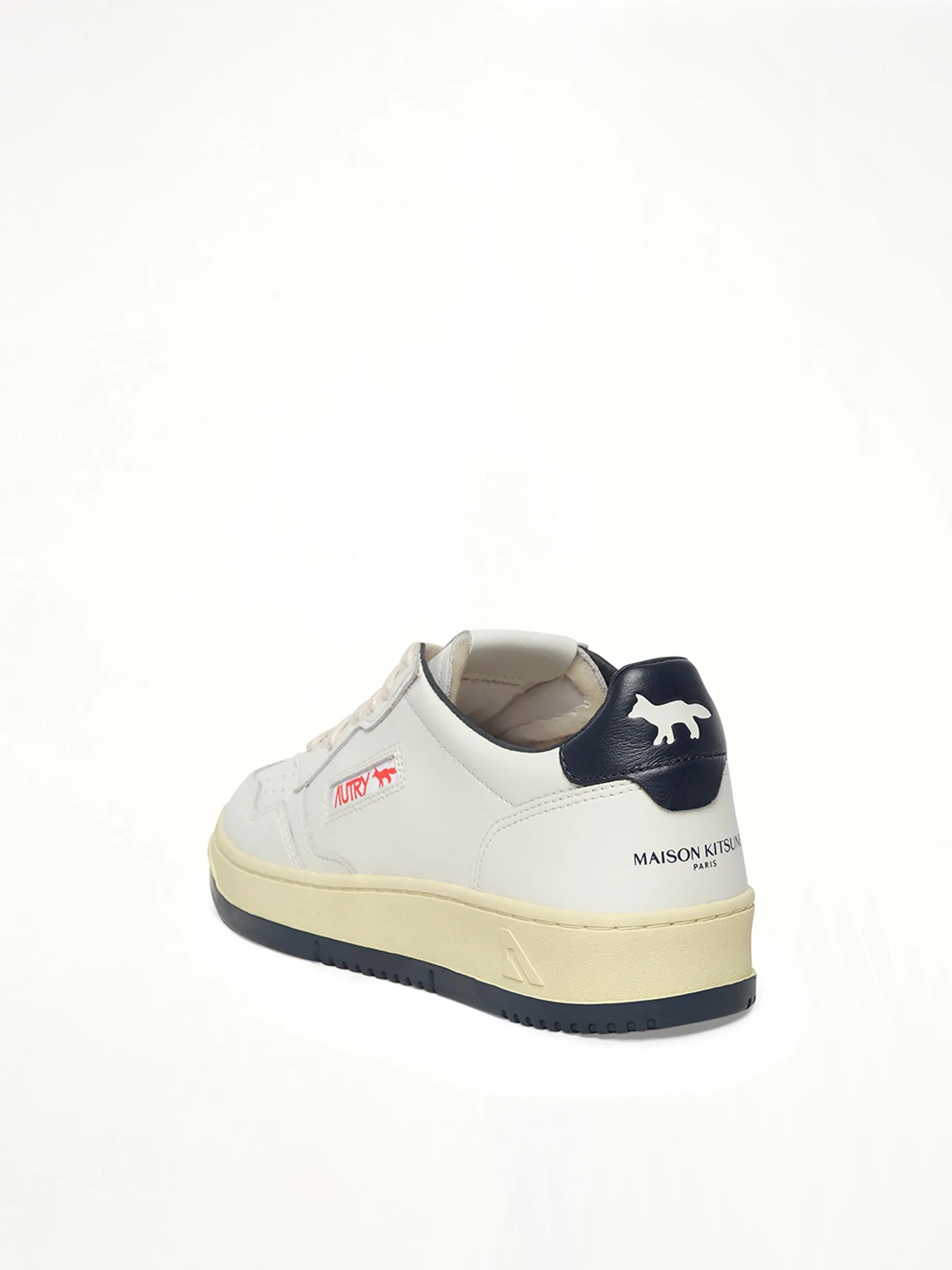 Maison Kitsune Medalist Sneaker in White/Blue sold by MARAIS product image thumbnail 3