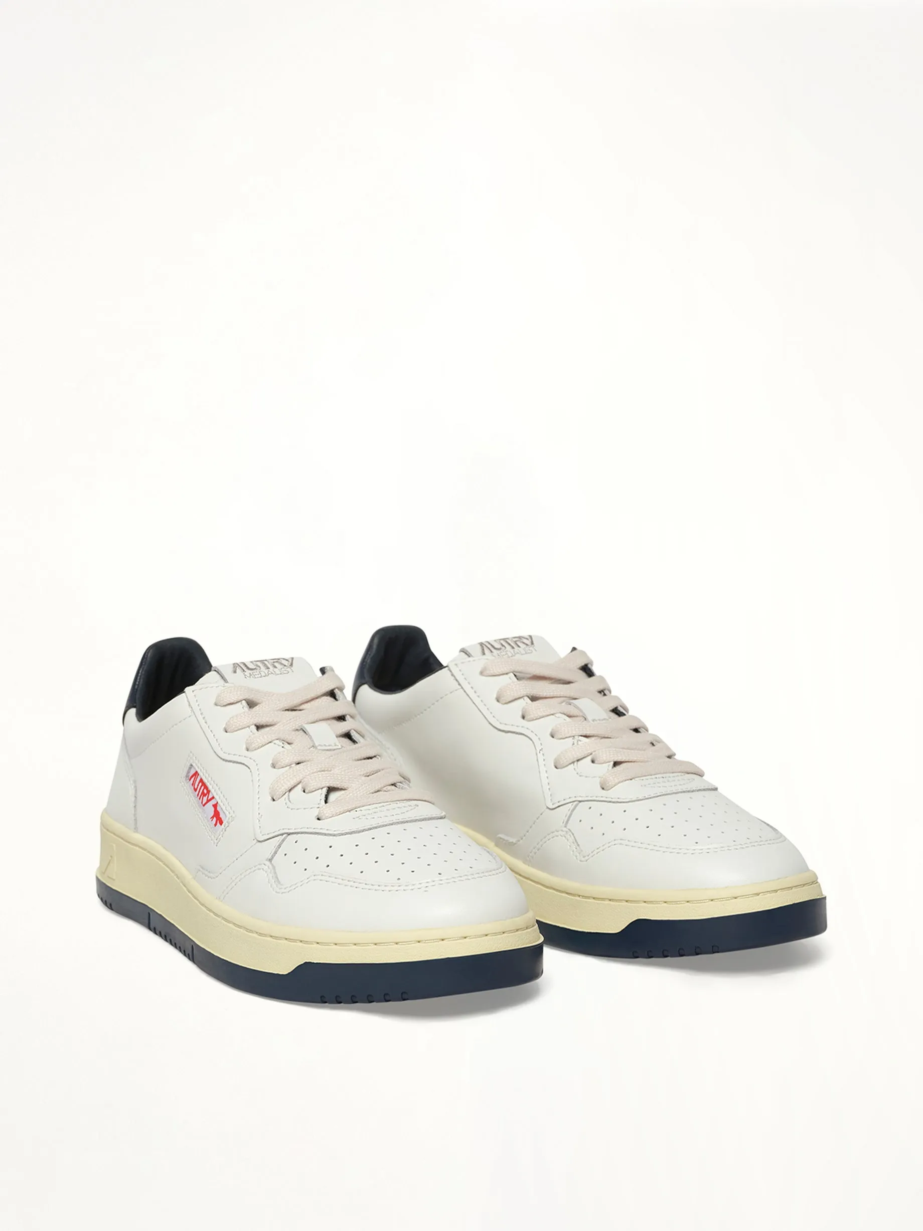 Maison Kitsune Medalist Sneaker in White/Blue sold by MARAIS product image thumbnail 2