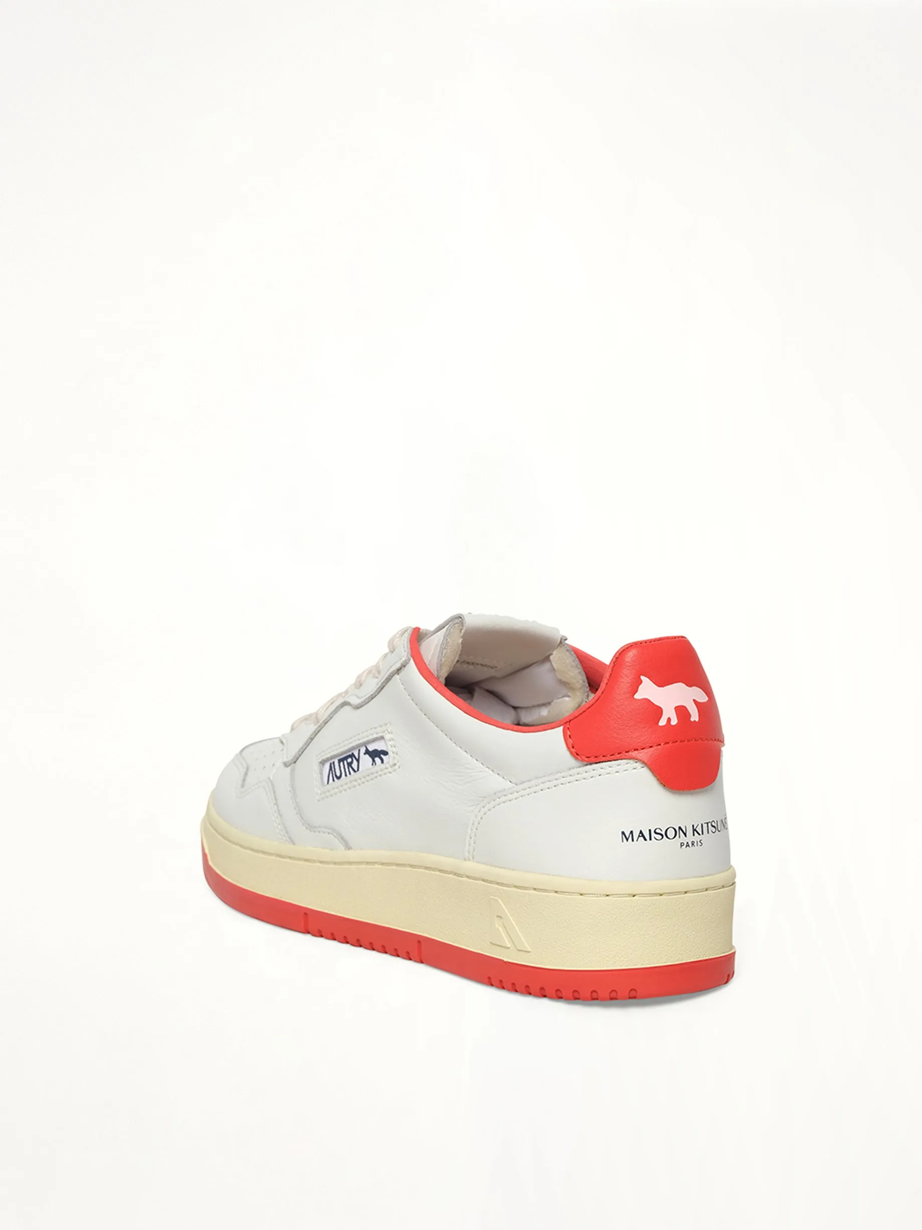 Maison Kitsune Medalist Sneaker in White/Red sold by MARAIS product image thumbnail 3
