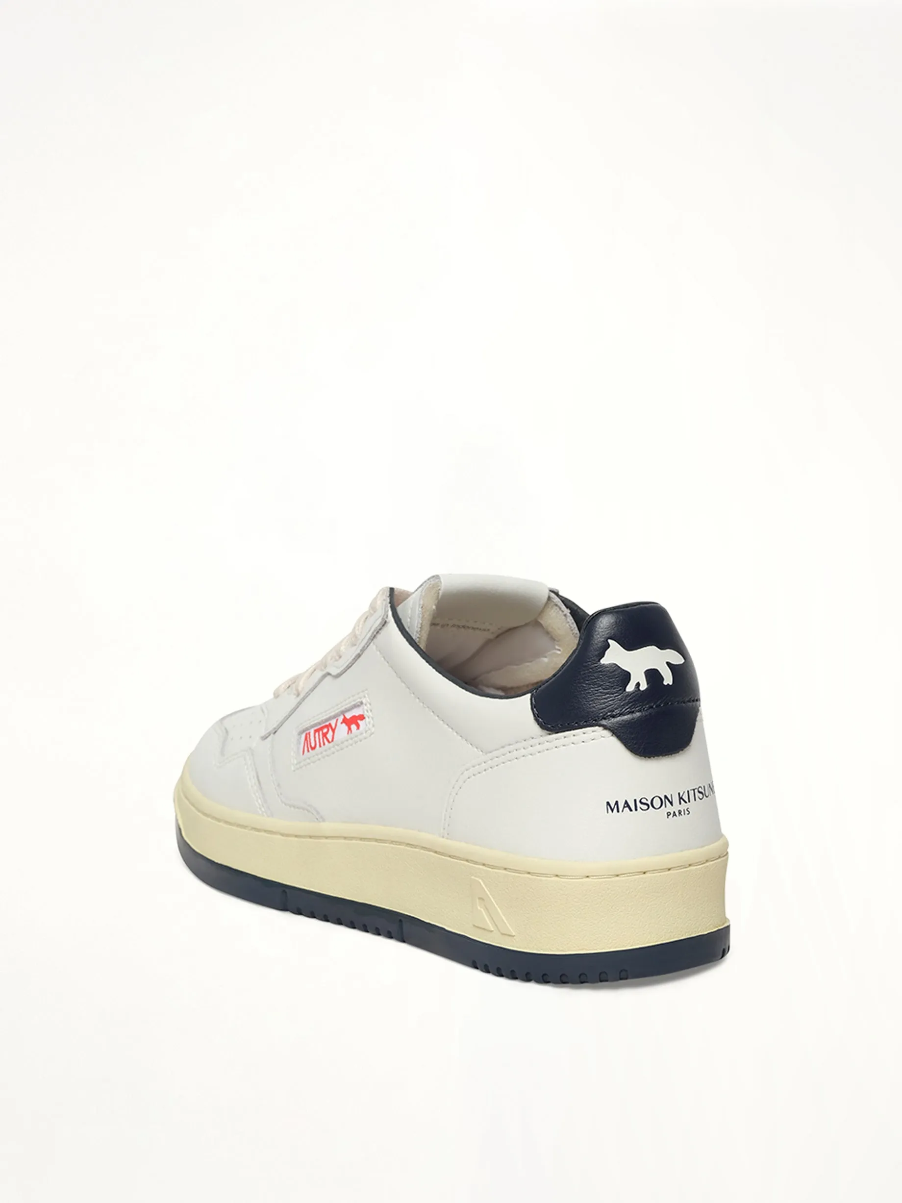 Maison Kitsune Medalist Sneaker in White/Blue sold by MARAIS product image thumbnail 3