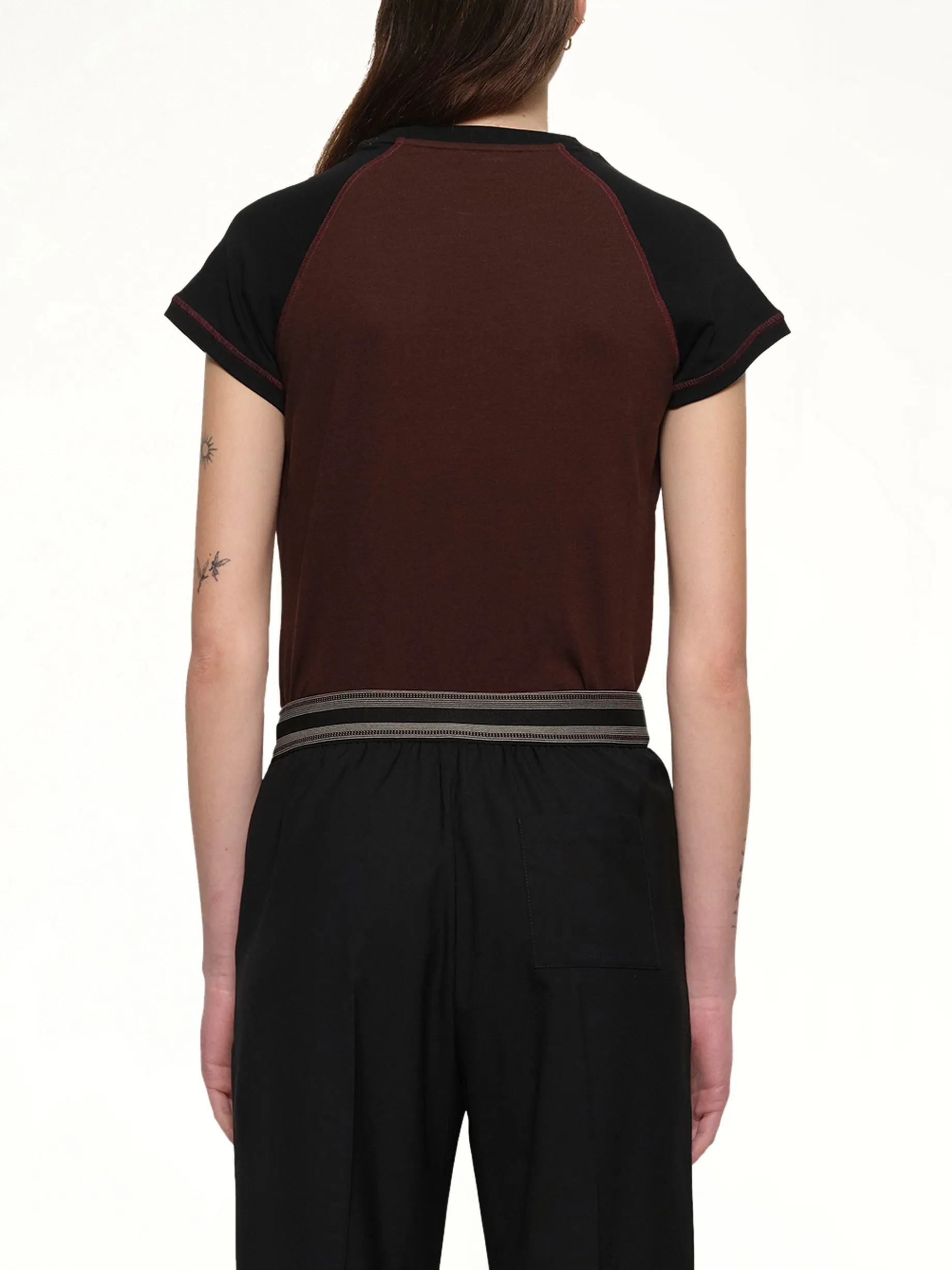 Small Fit T-Shirt in Black/Burgundy sold by MARAIS product image thumbnail 5