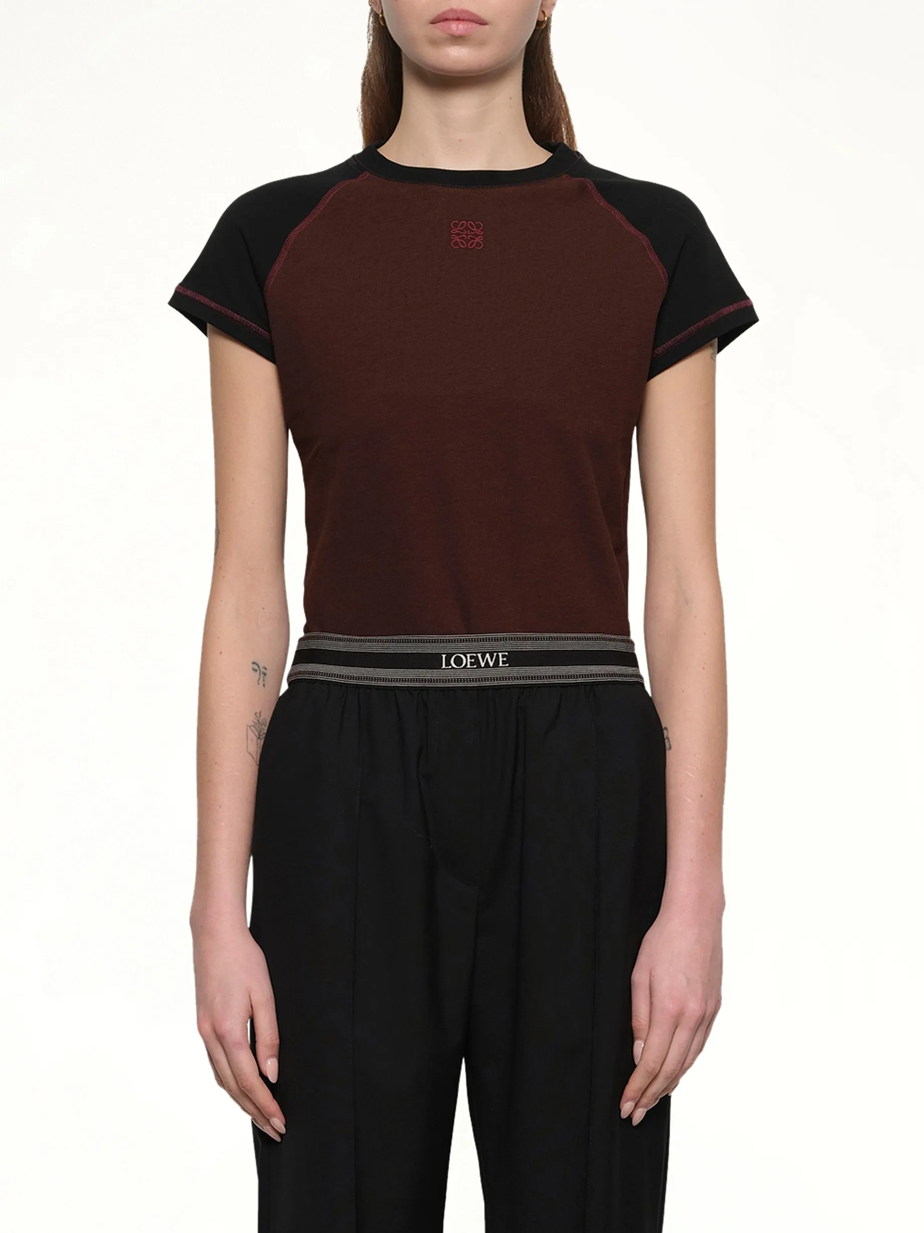 Small Fit T-Shirt in Black/Burgundy sold by MARAIS