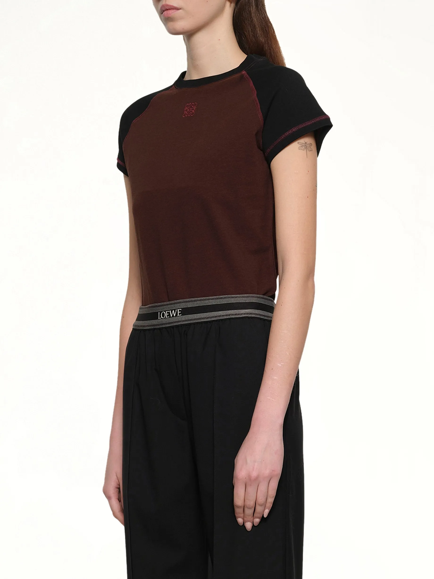 Small Fit T-Shirt in Black/Burgundy sold by MARAIS product image thumbnail 3