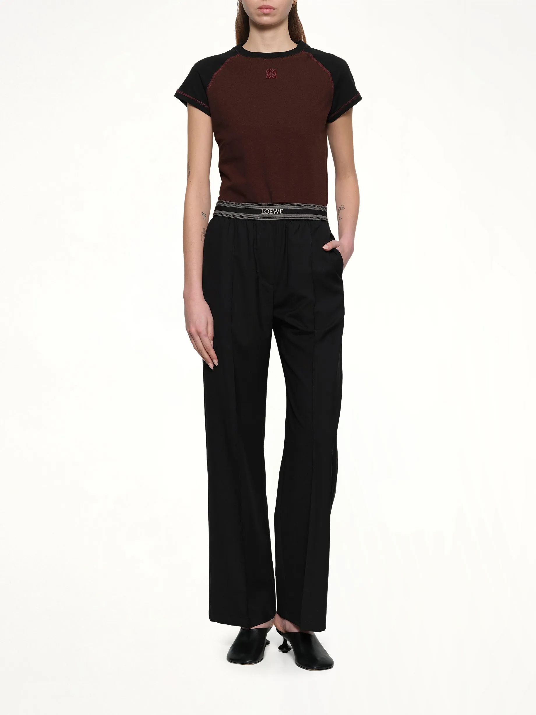 Small Fit T-Shirt in Black/Burgundy sold by MARAIS product image thumbnail 4