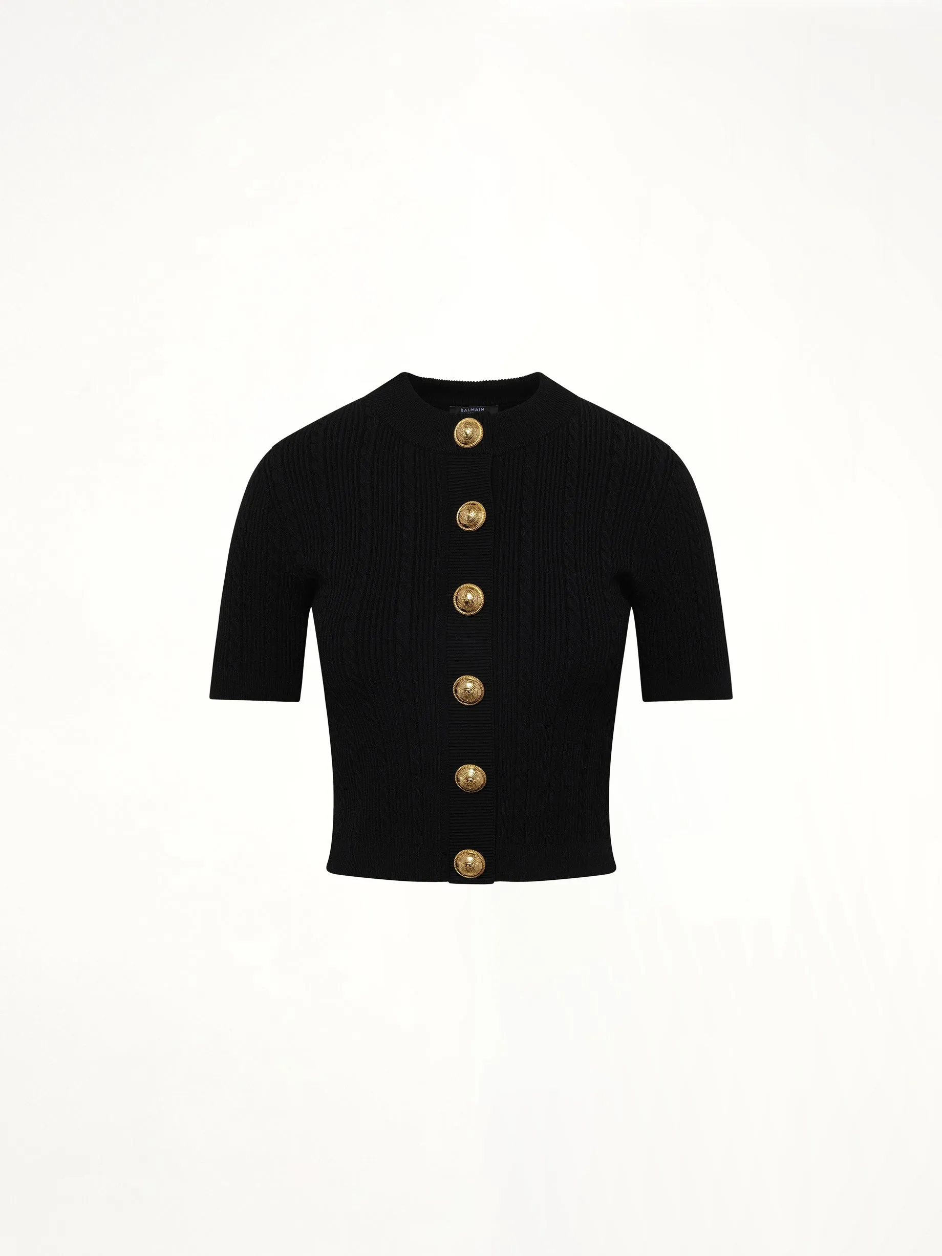 SS Buttoned Torsade Knit Cardigan in Black sold by MARAIS product image thumbnail 2