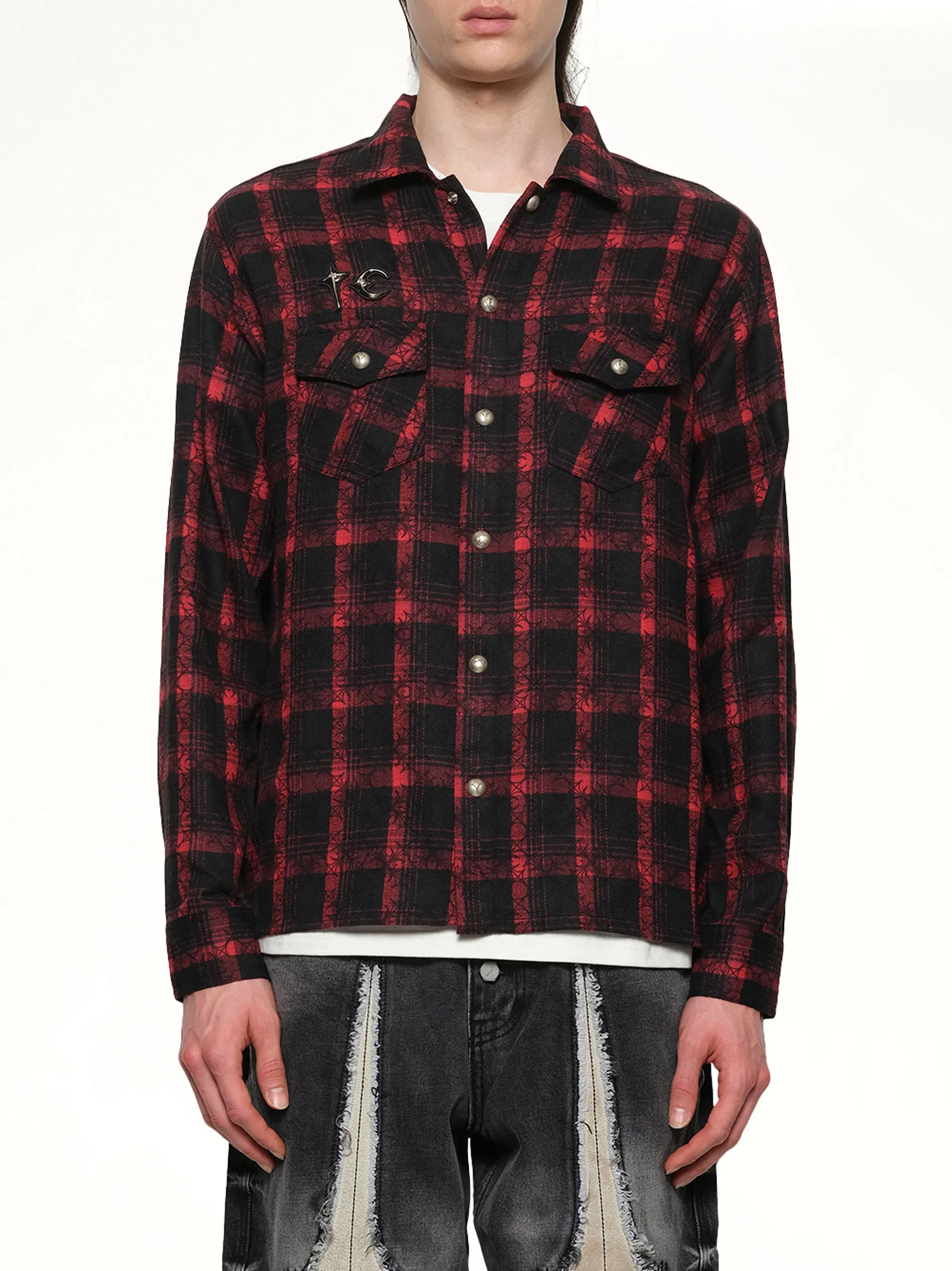 TC All Over Pattern Shirt in Red sold by MARAIS