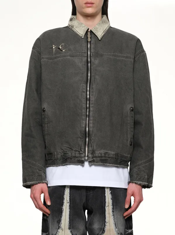 TC Washed Work Jacket in Black sold by MARAIS