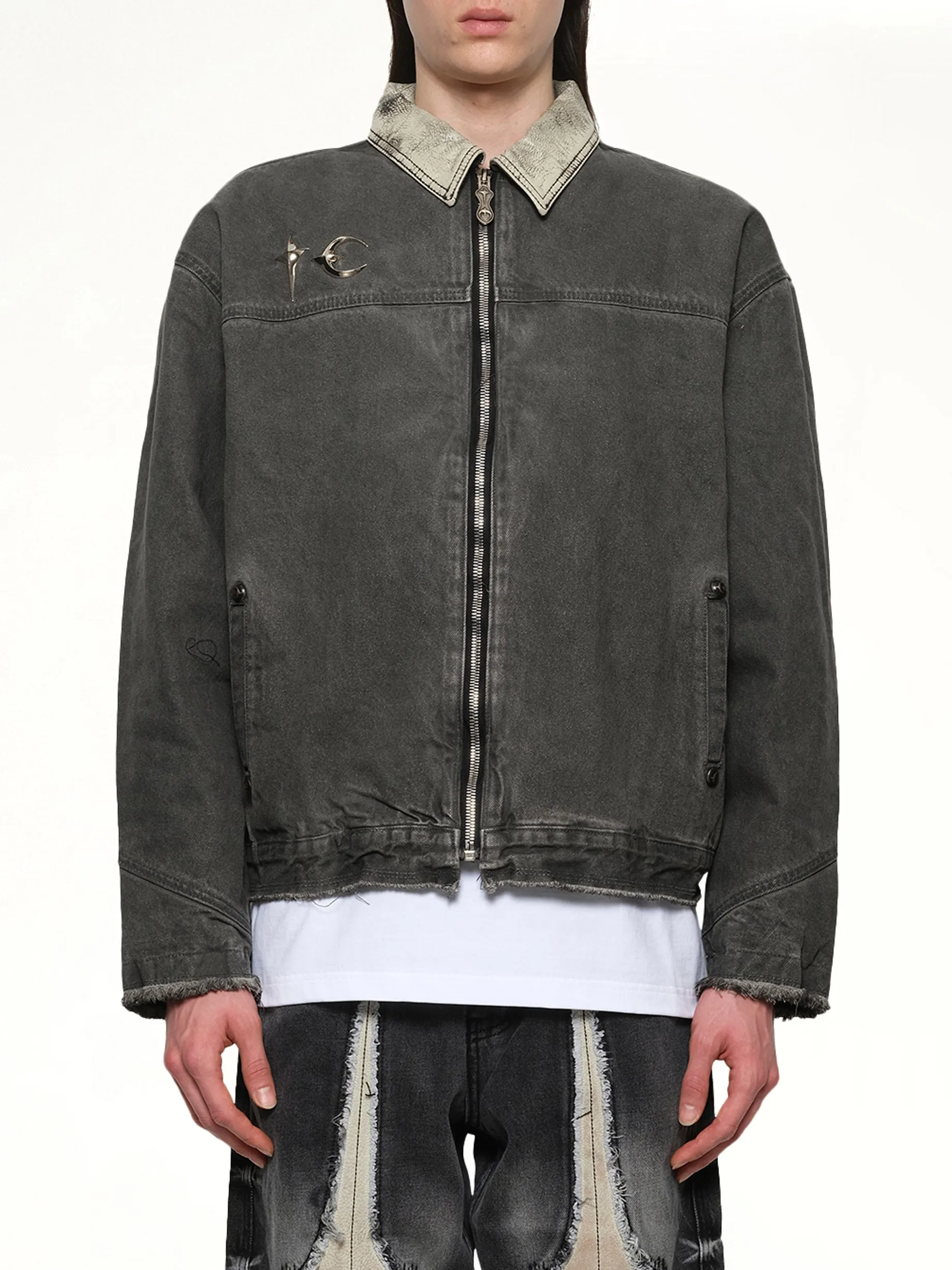 TC Washed Work Jacket in Black sold by MARAIS