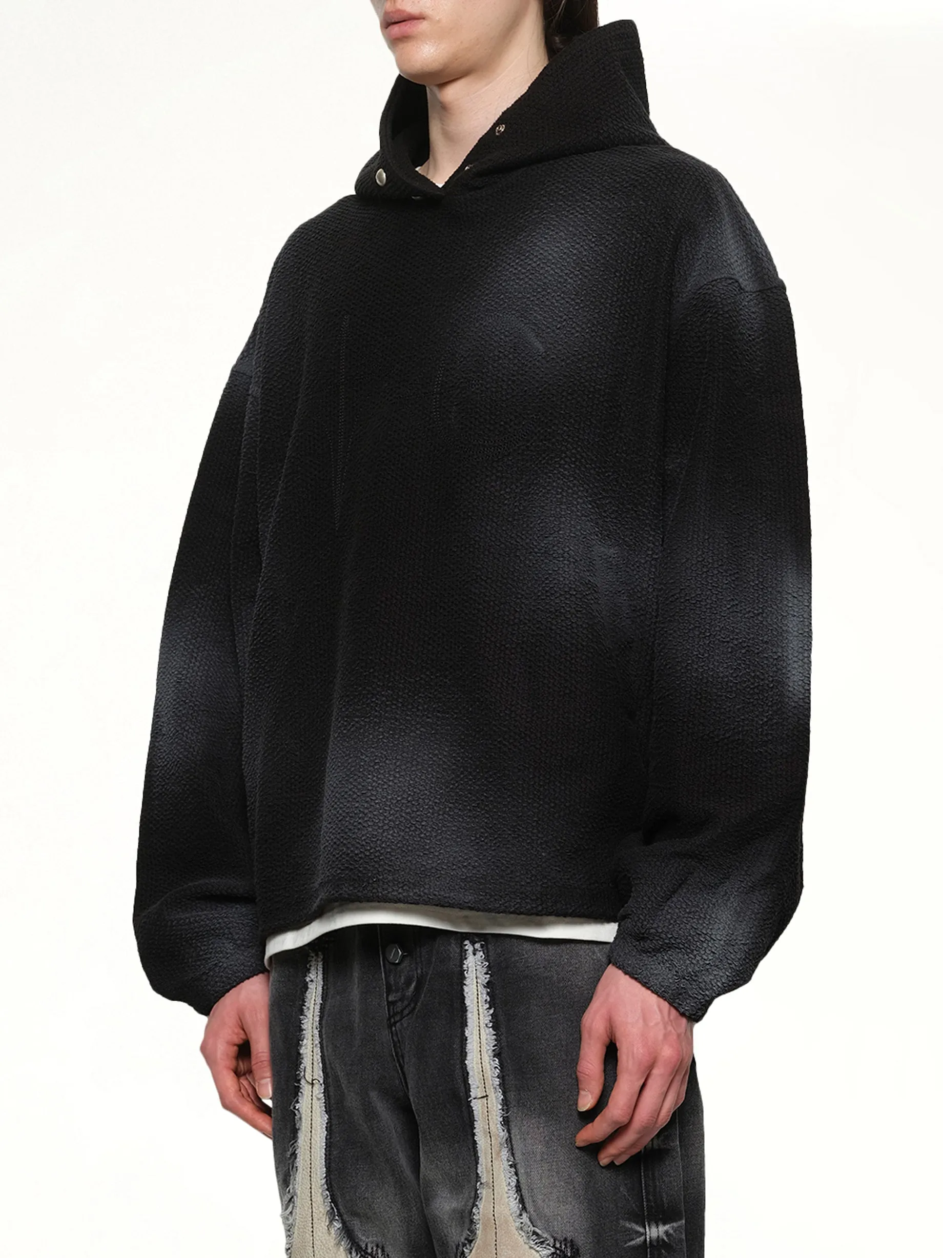 TC Sprayed Terry Hoodie in Black sold by MARAIS product image thumbnail 3