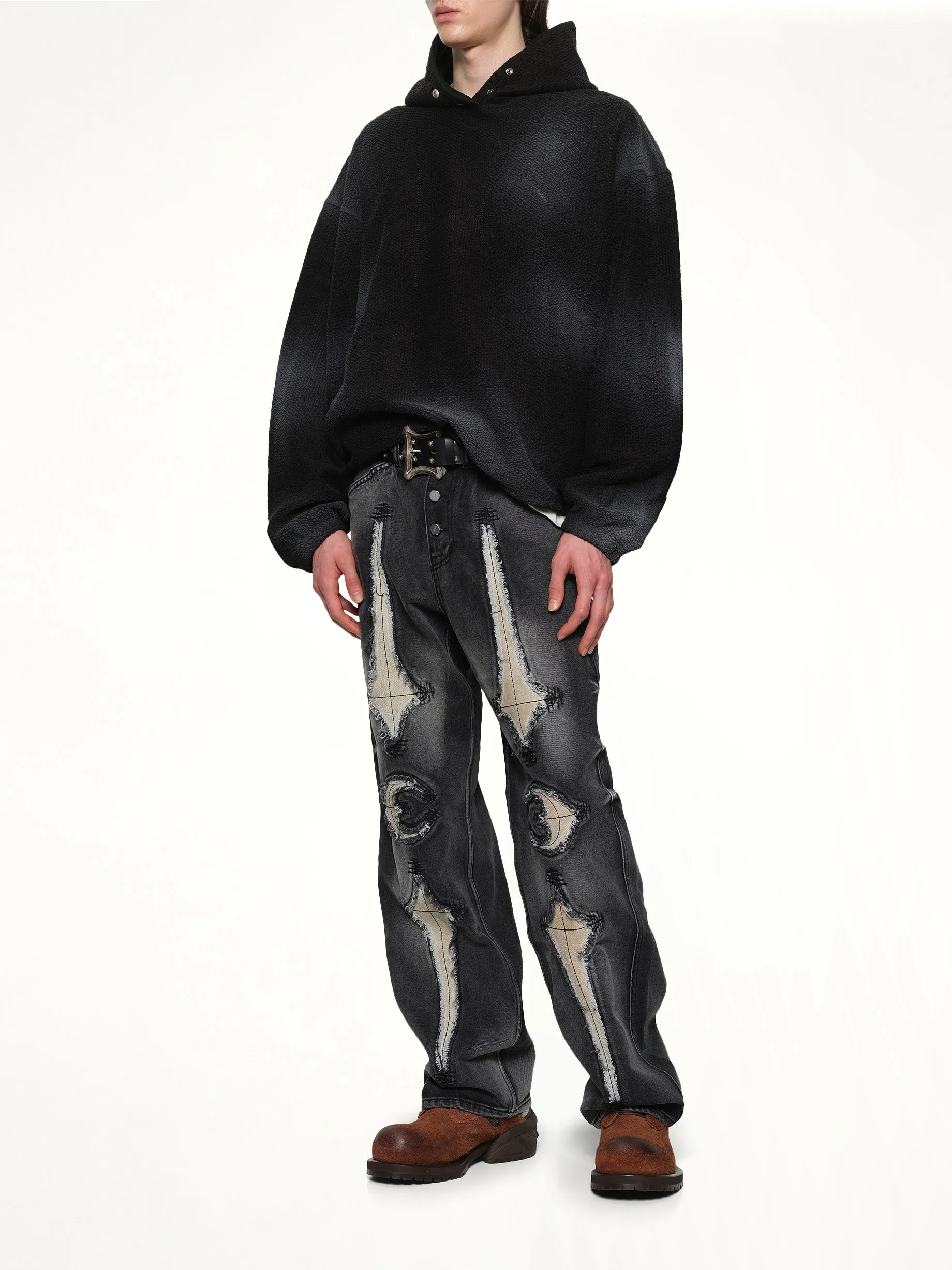 TC Sprayed Terry Hoodie in Black sold by MARAIS product image thumbnail 4