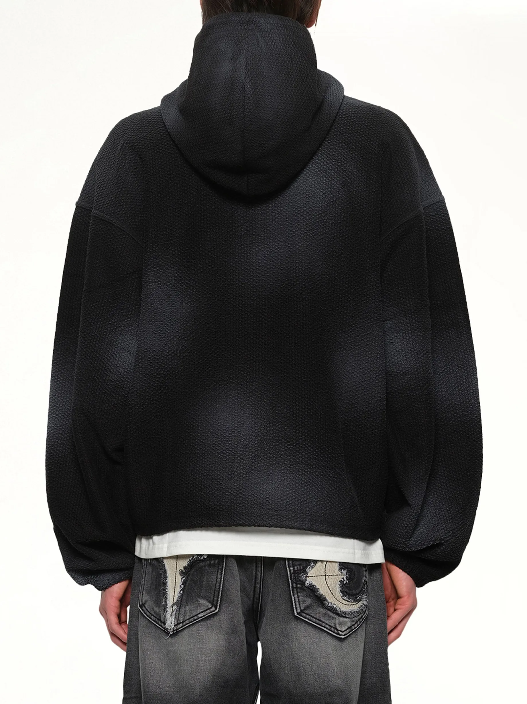 TC Sprayed Terry Hoodie in Black sold by MARAIS product image thumbnail 5