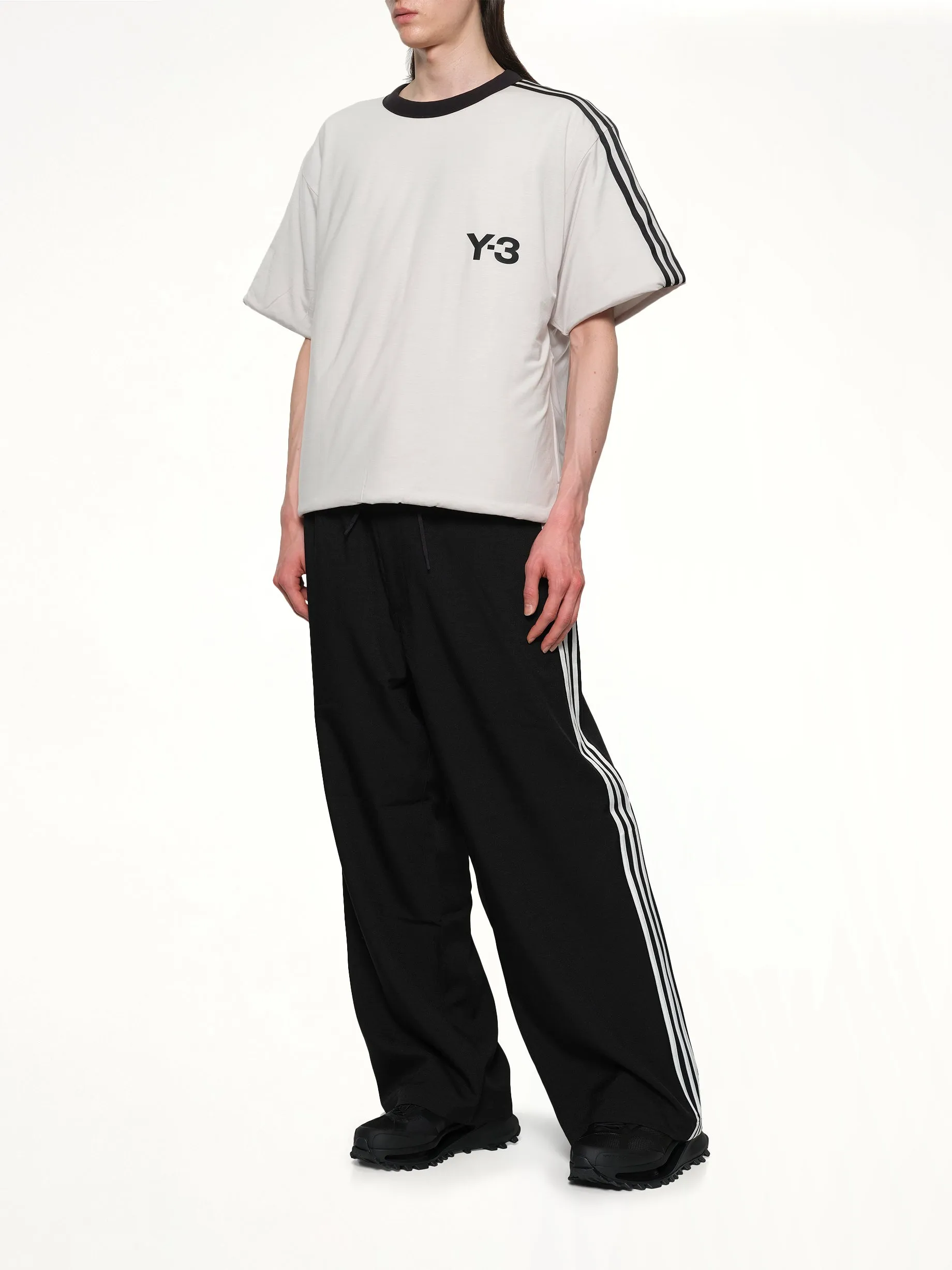 Padded Short Sleeve T-Shirt 3-Stripes in Grey sold by MARAIS product image thumbnail 4