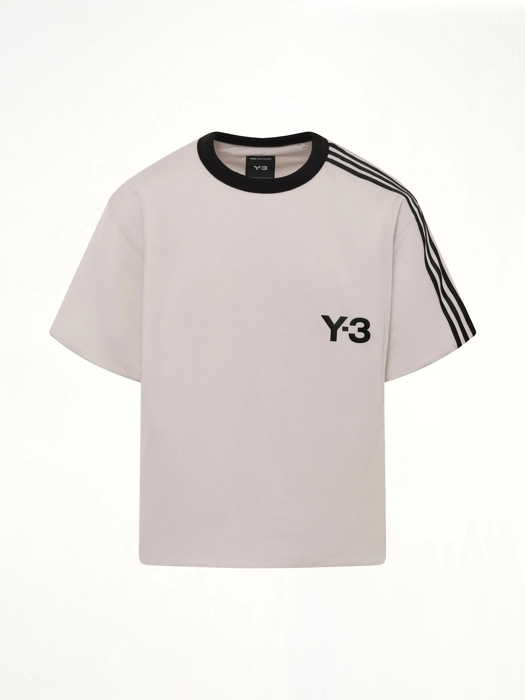 Padded Short Sleeve T-Shirt 3-Stripes in Grey sold by MARAIS product image thumbnail 2