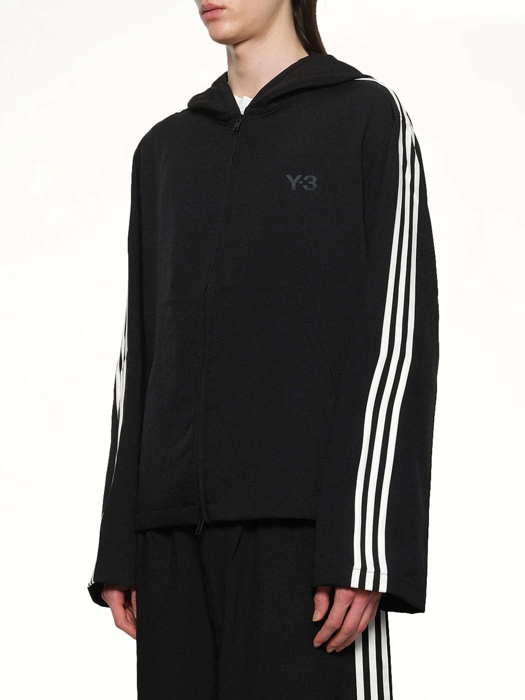 Hooded Track Top 3-Stripes in Black sold by MARAIS product image thumbnail 3
