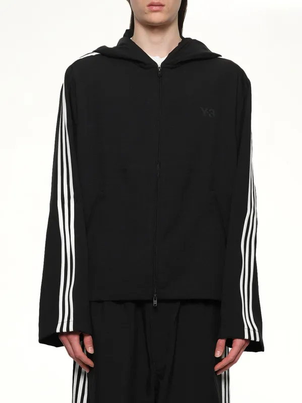 Hooded Track Top 3-Stripes in Black sold by MARAIS