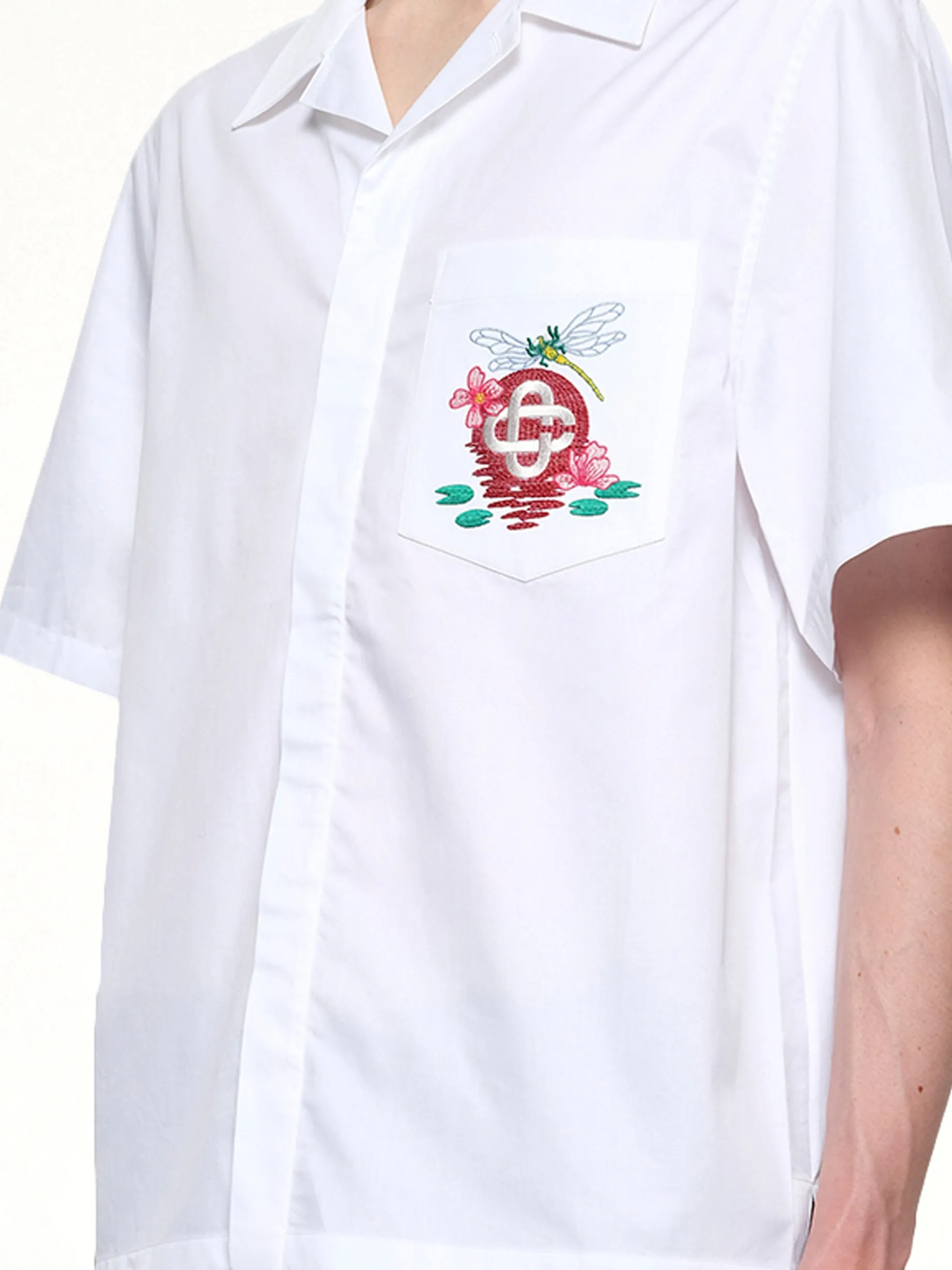 Dragonfly Floral Shirt in White sold by MARAIS product image thumbnail 4