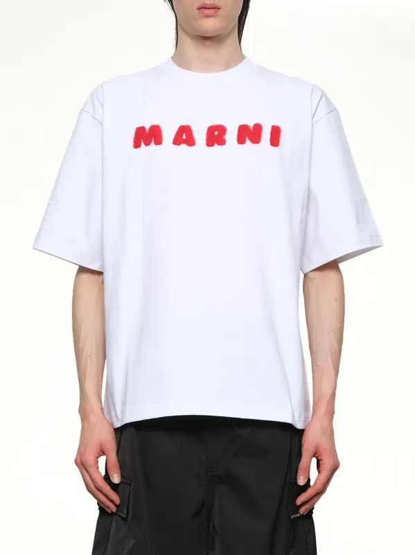 Mohair Logo T-Shirt in Lily White sold by MARAIS