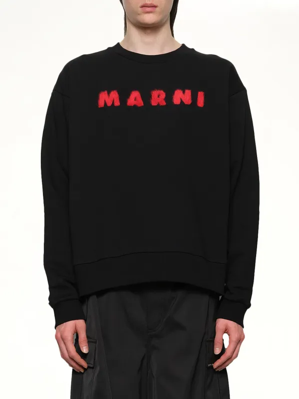 Marni Logo Sweatshirt in Black sold by MARAIS