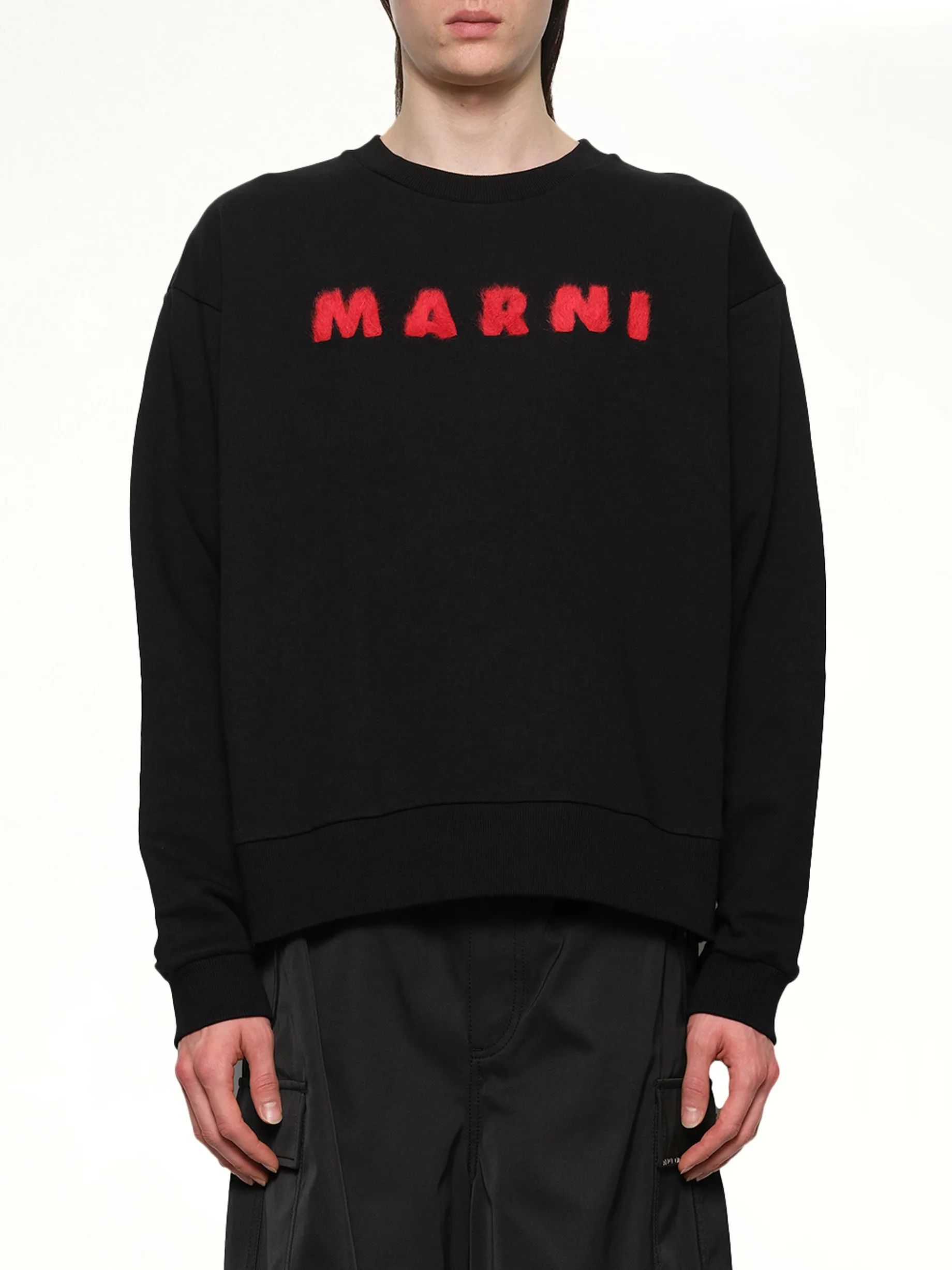 Marni Logo Sweatshirt in Black sold by MARAIS