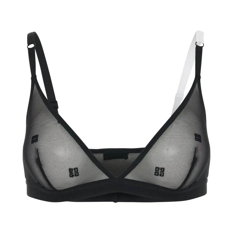 4G Transparent Tulle Bra in Black sold by MARAIS