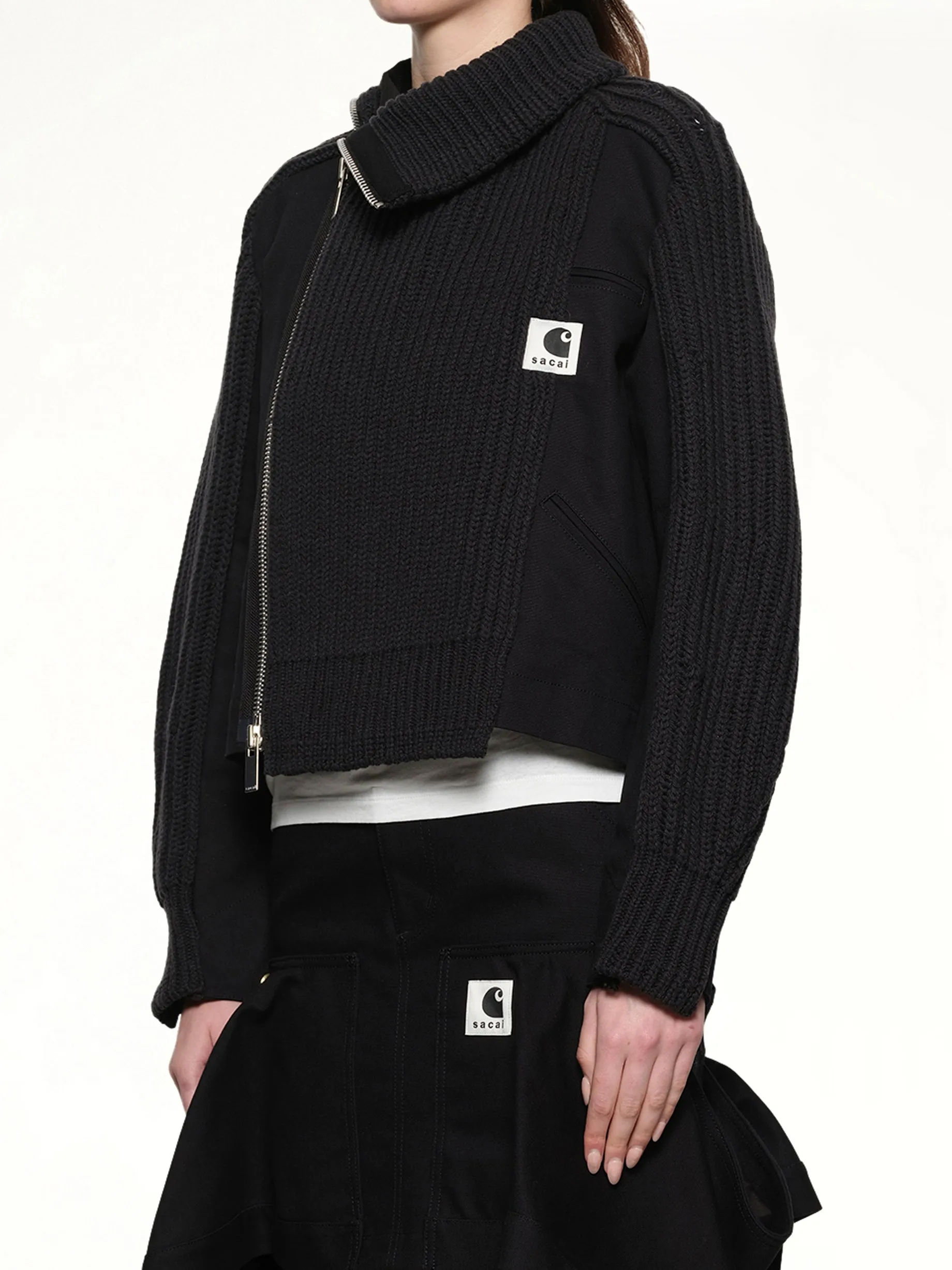 Carhartt WIP Duck x Wool Knit Blouson in Black sold by MARAIS product image thumbnail 3