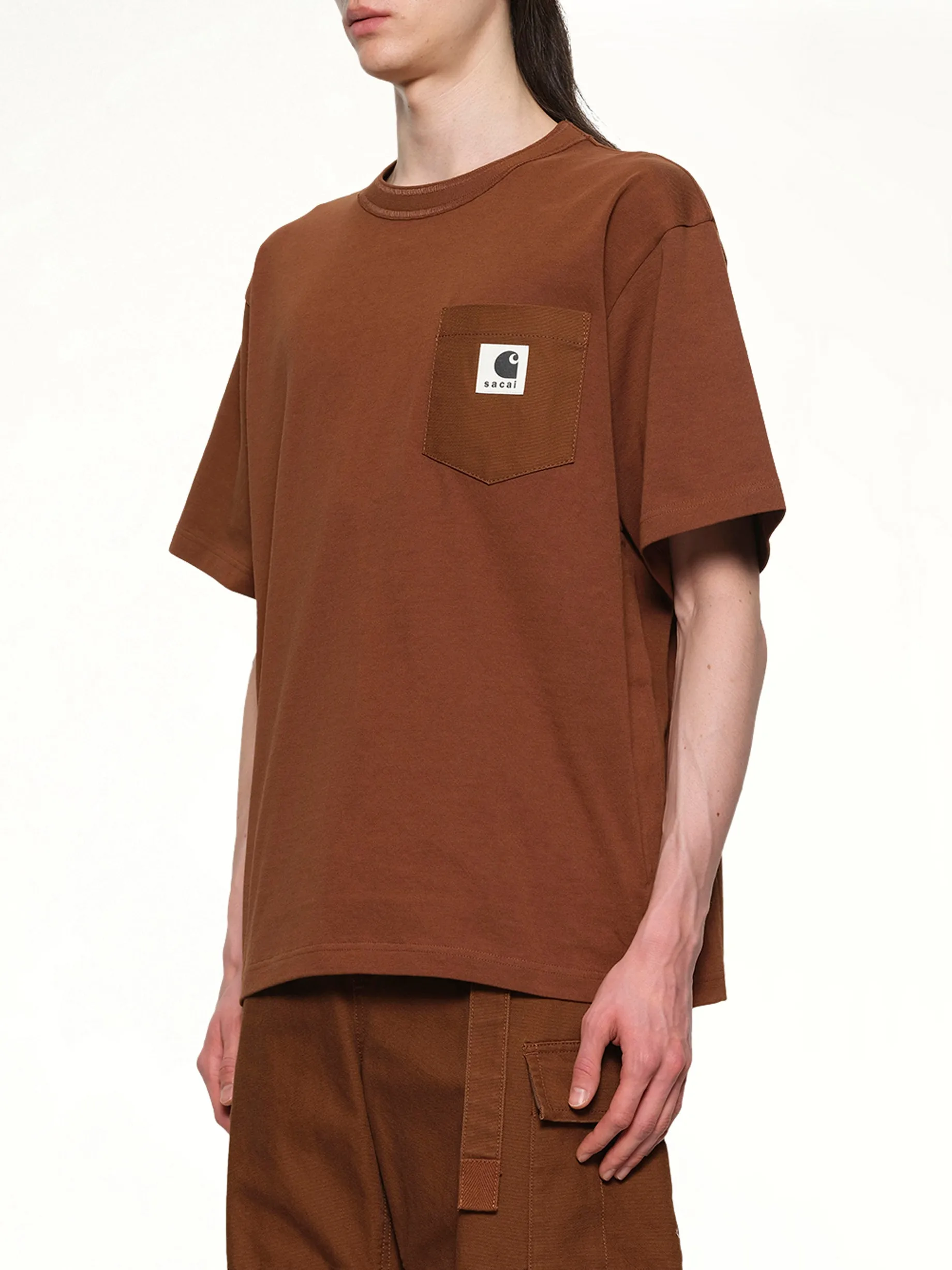 Carhartt WIP Cotton Jersey T-Shirt in Dark Beige sold by MARAIS product image thumbnail 3