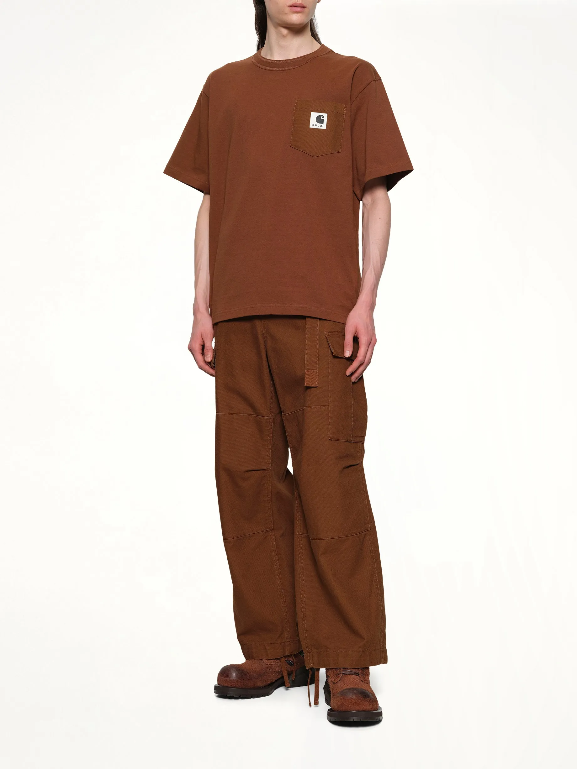 Carhartt WIP Cotton Jersey T-Shirt in Dark Beige sold by MARAIS product image thumbnail 4