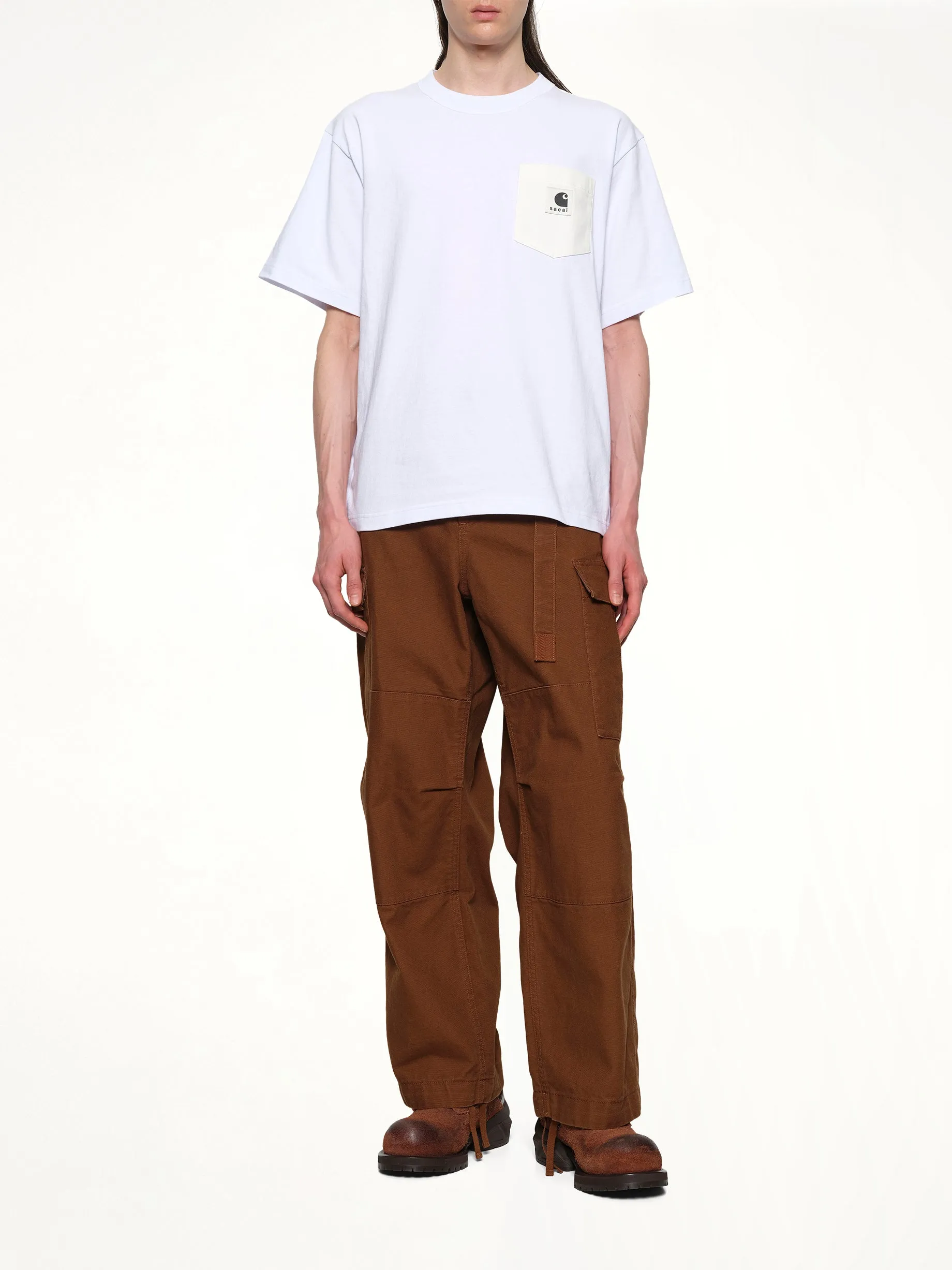 Carhartt WIP Cotton Jersey T-Shirt in White sold by MARAIS product image thumbnail 4