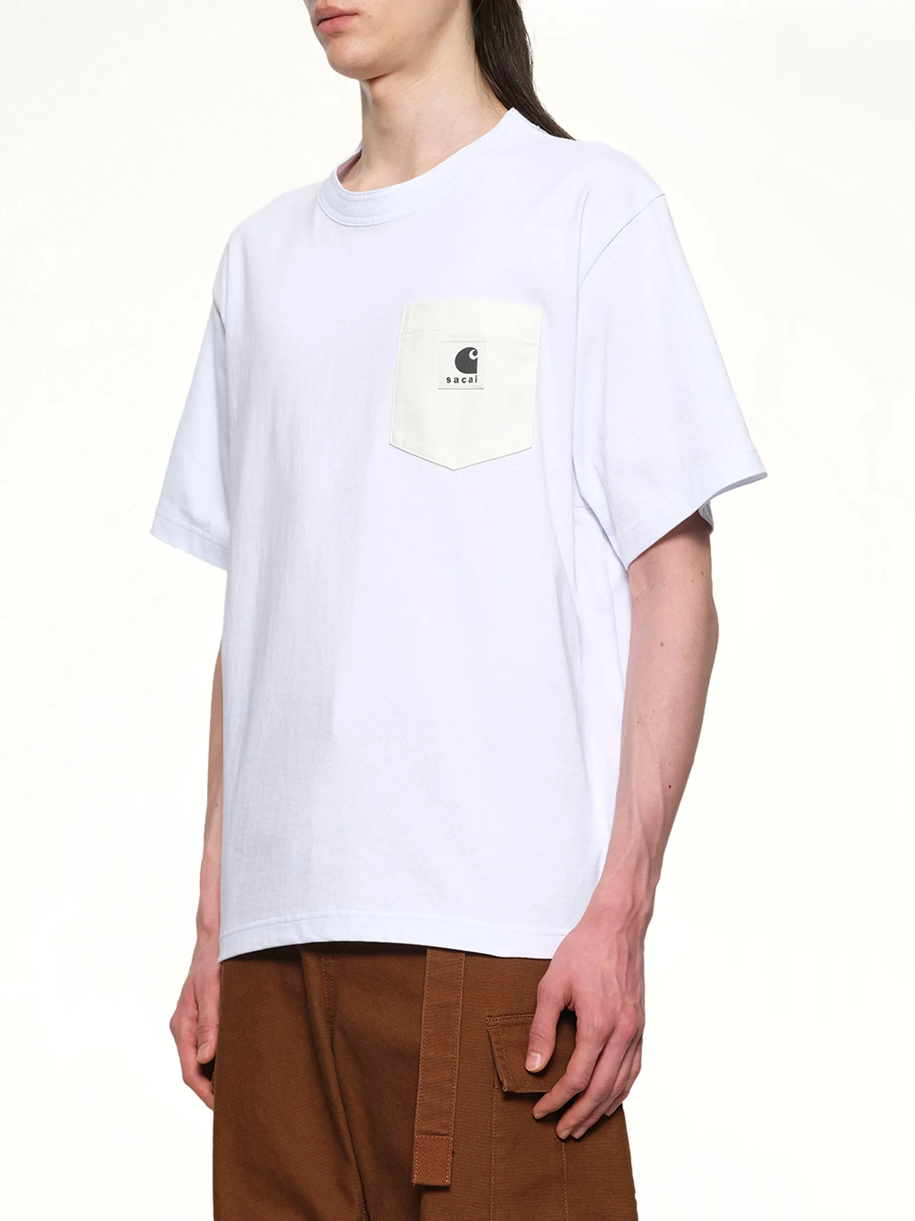 Carhartt WIP Cotton Jersey T-Shirt in White sold by MARAIS product image thumbnail 3
