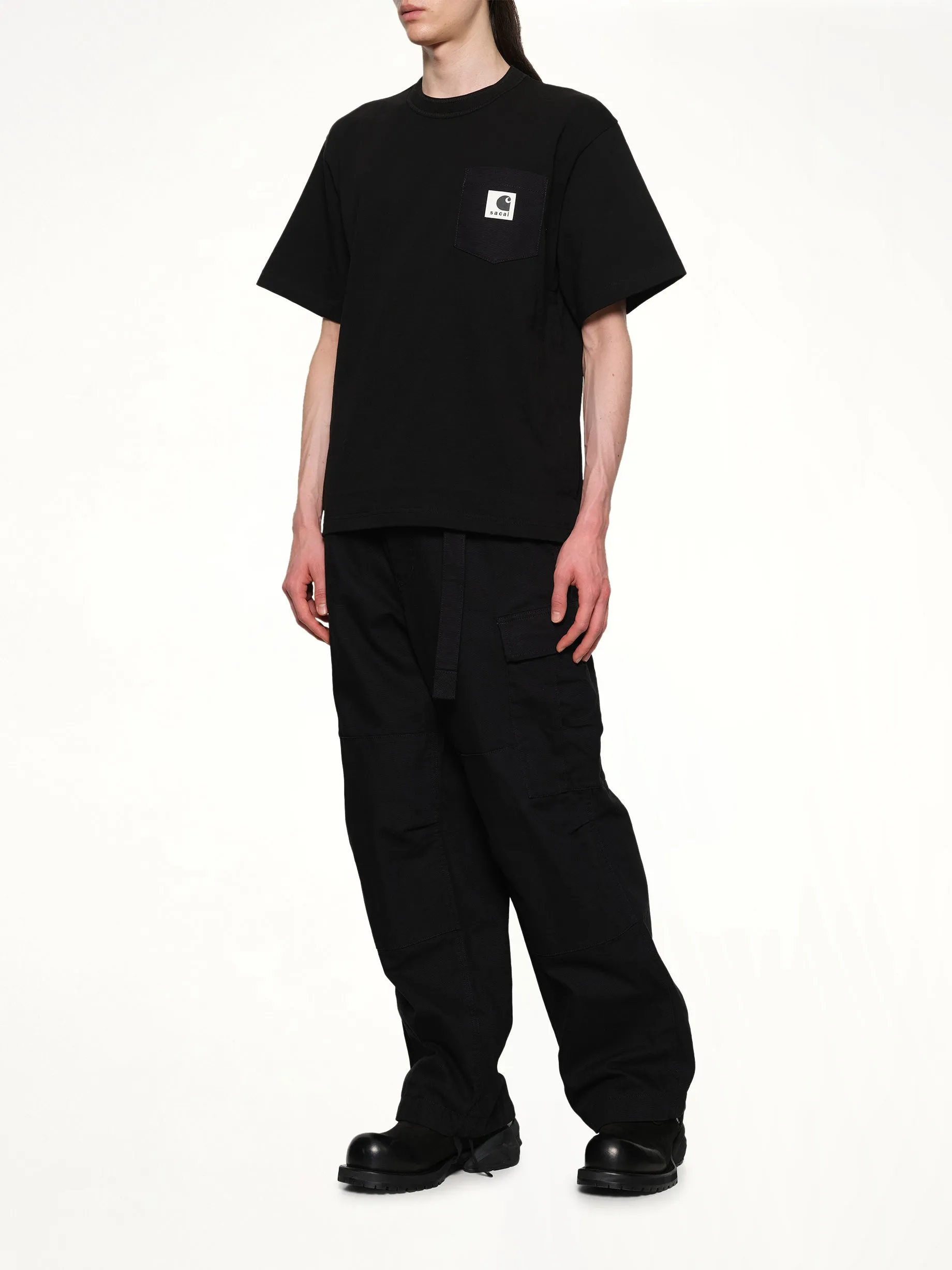 Carhartt WIP Cotton Jersey T-Shirt in Black sold by MARAIS product image thumbnail 4