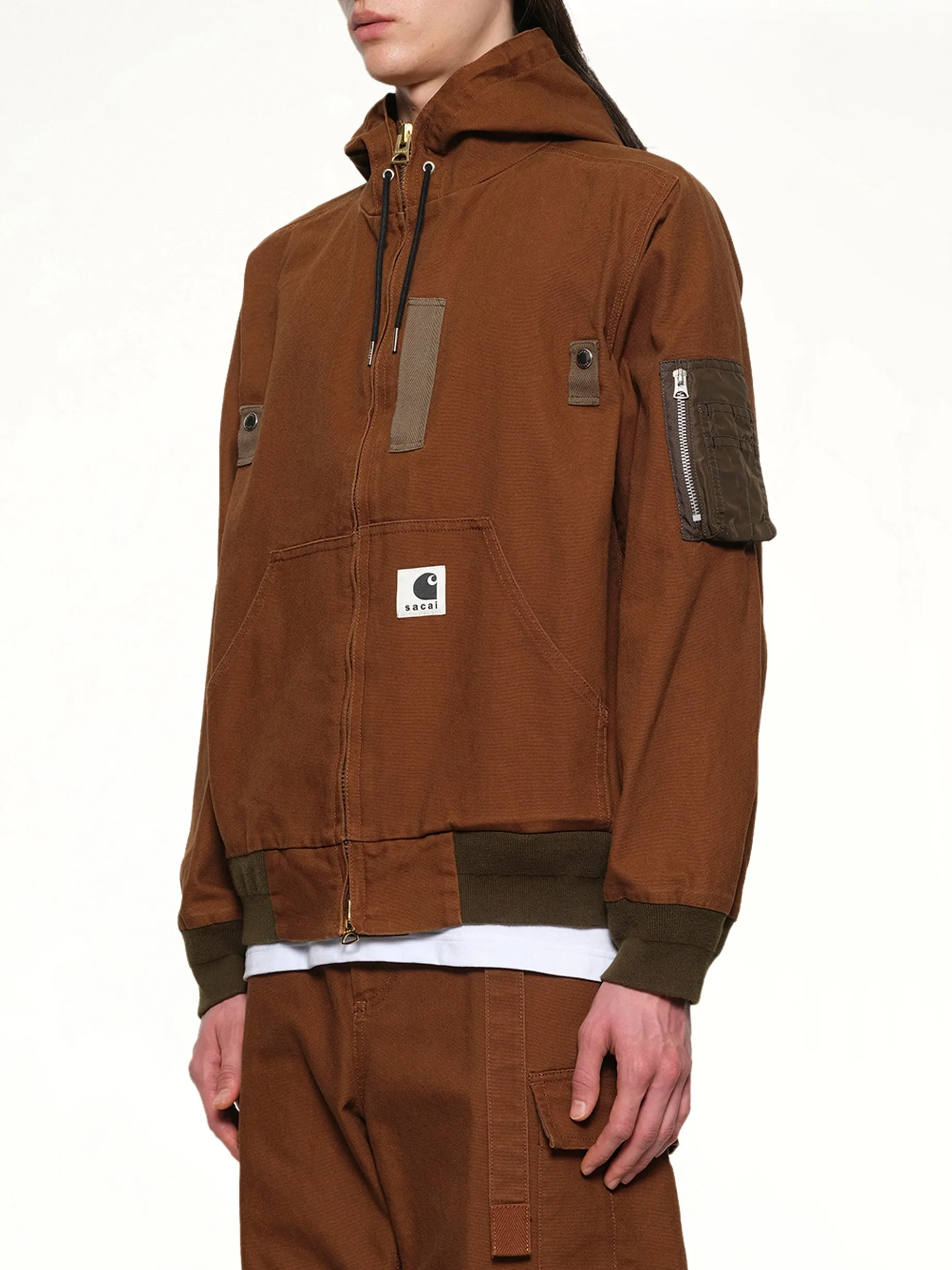 Carhartt WIP Washed Duck Hooded Blouson in Dark Beige sold by MARAIS product image thumbnail 3