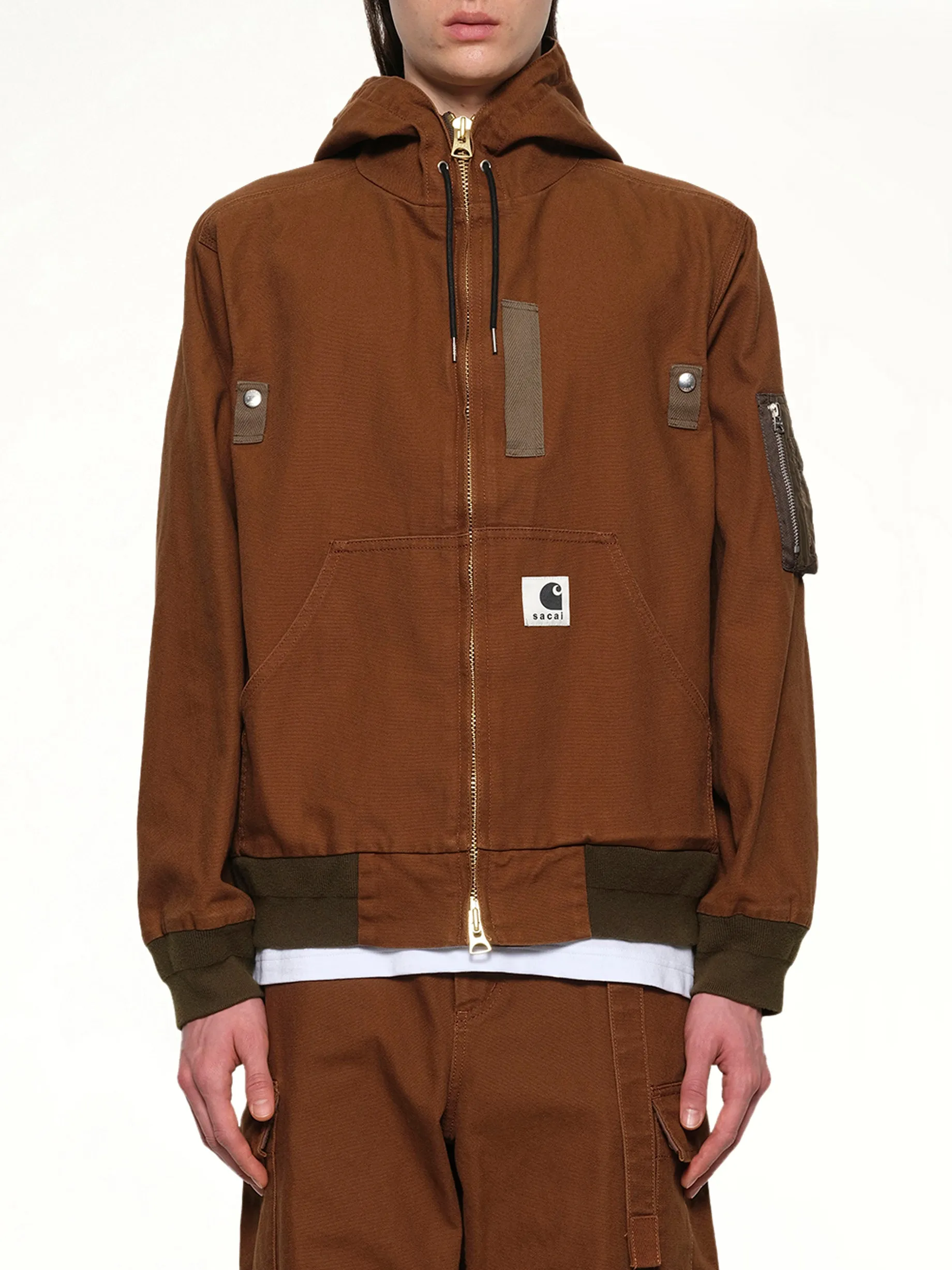 Carhartt WIP Washed Duck Hooded Blouson in Dark Beige sold by MARAIS