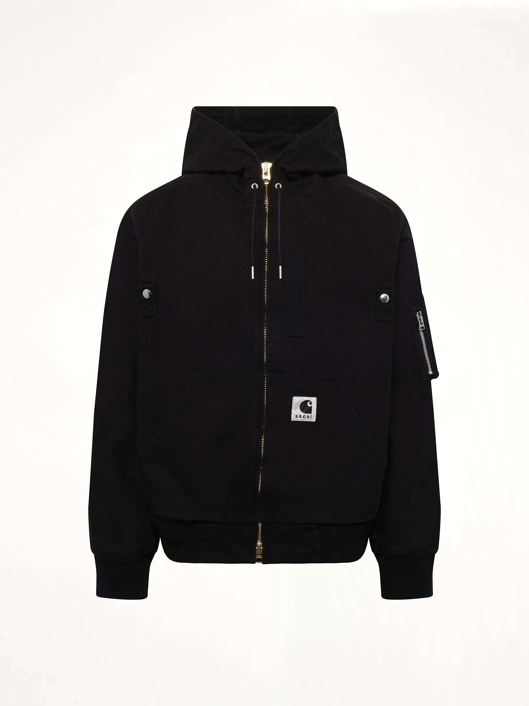 Carhartt WIP Washed Duck Hooded Blouson in Black sold by MARAIS product image thumbnail 2