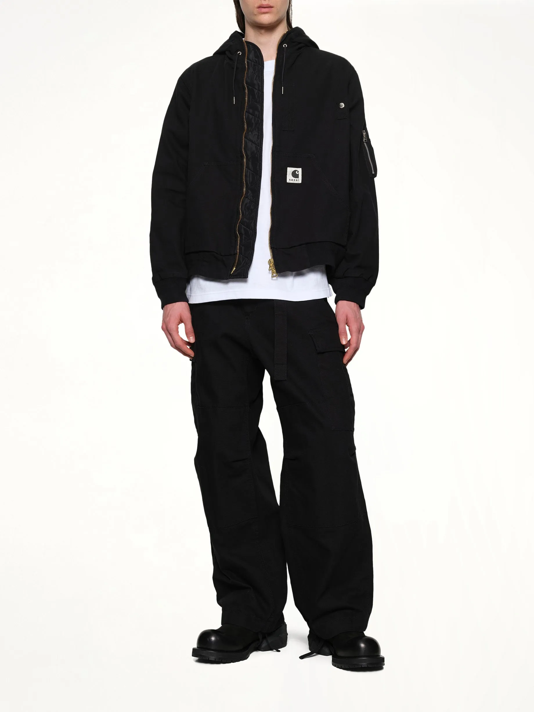 Carhartt WIP Washed Duck Hooded Blouson in Black sold by MARAIS product image thumbnail 4