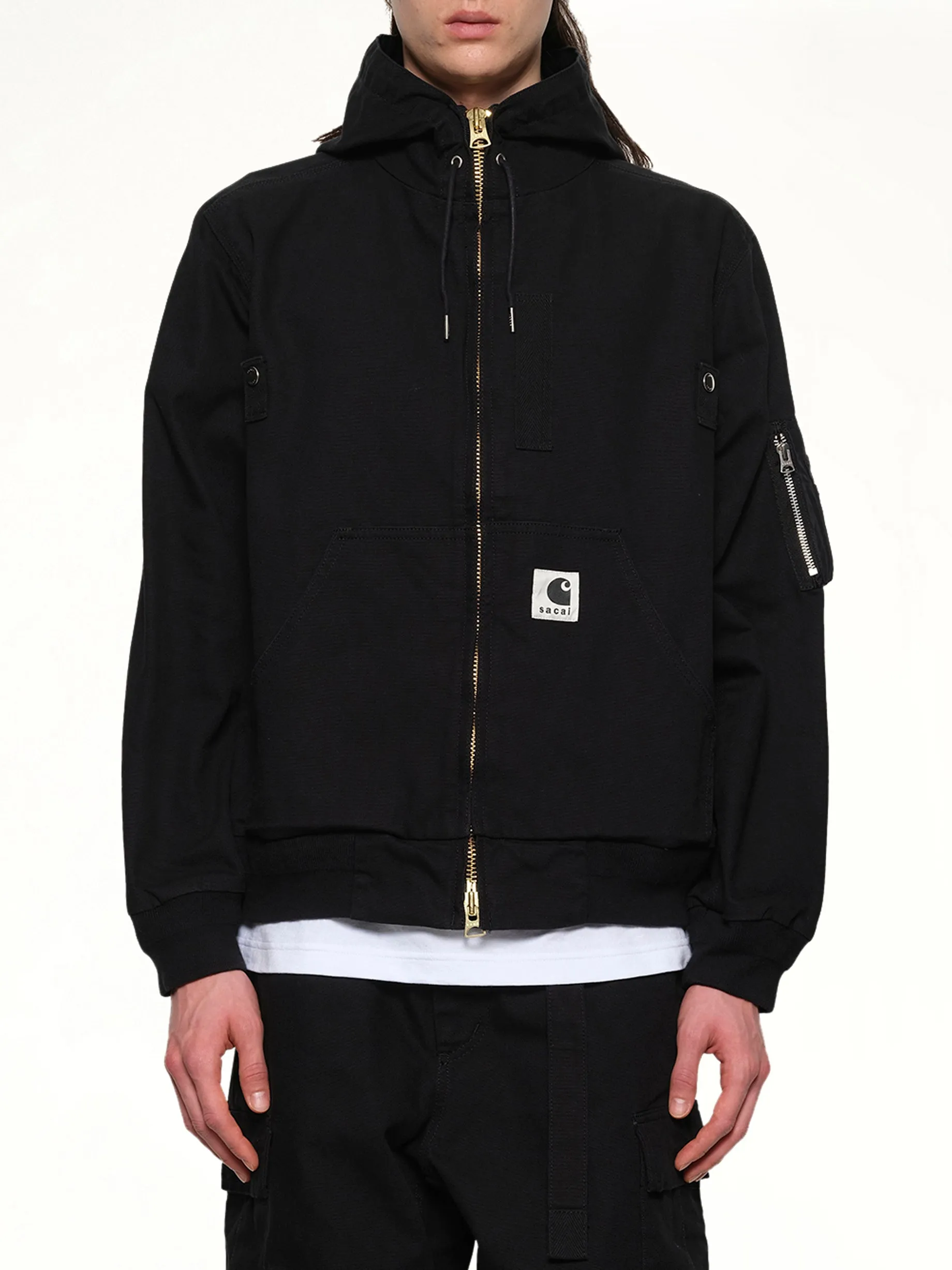 Carhartt WIP Washed Duck Hooded Blouson in Black sold by MARAIS