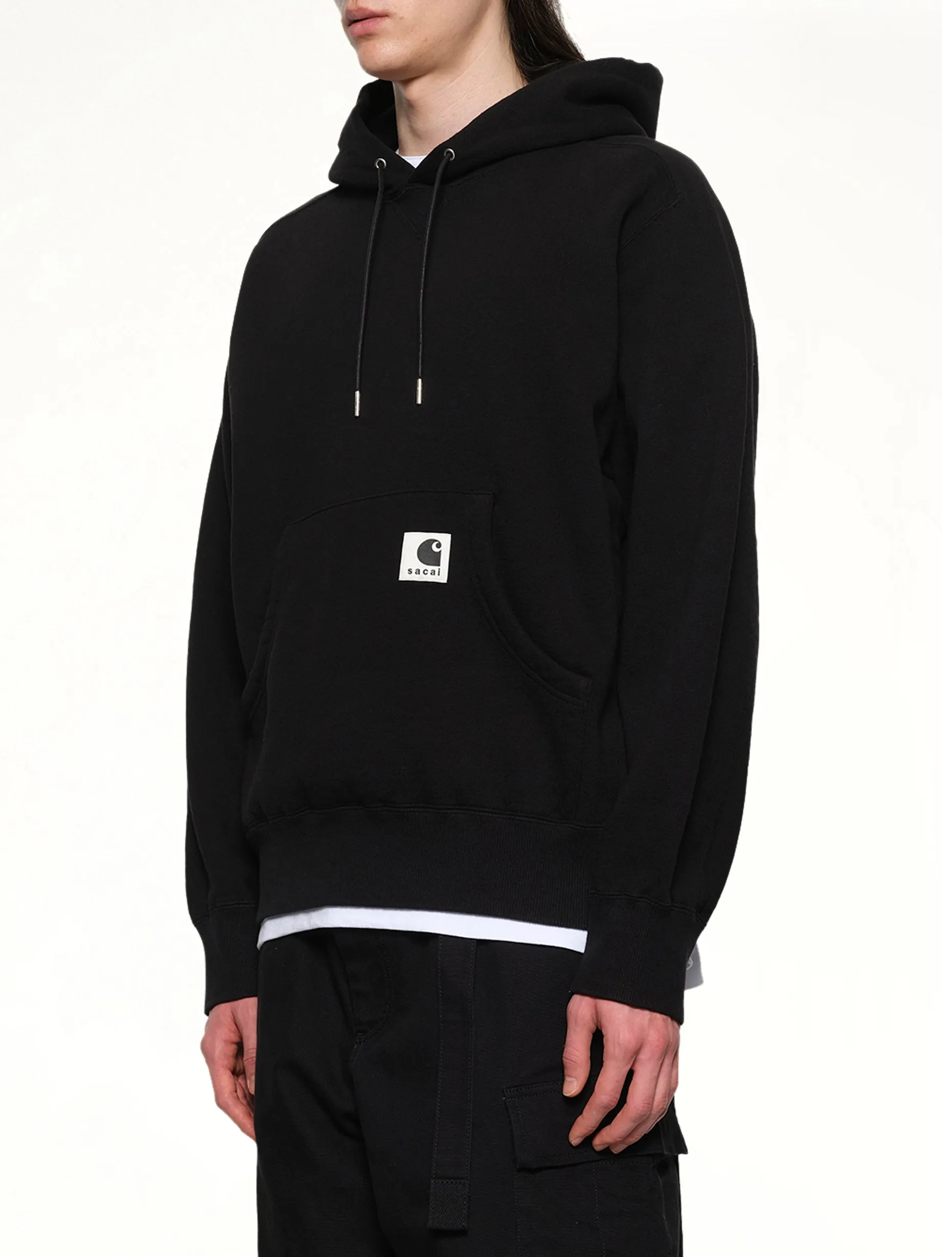 Carhartt WIP Cotton Jersey Hoodie in Black sold by MARAIS product image thumbnail 3