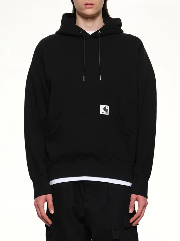 Carhartt WIP Cotton Jersey Hoodie in Black made by Sacai