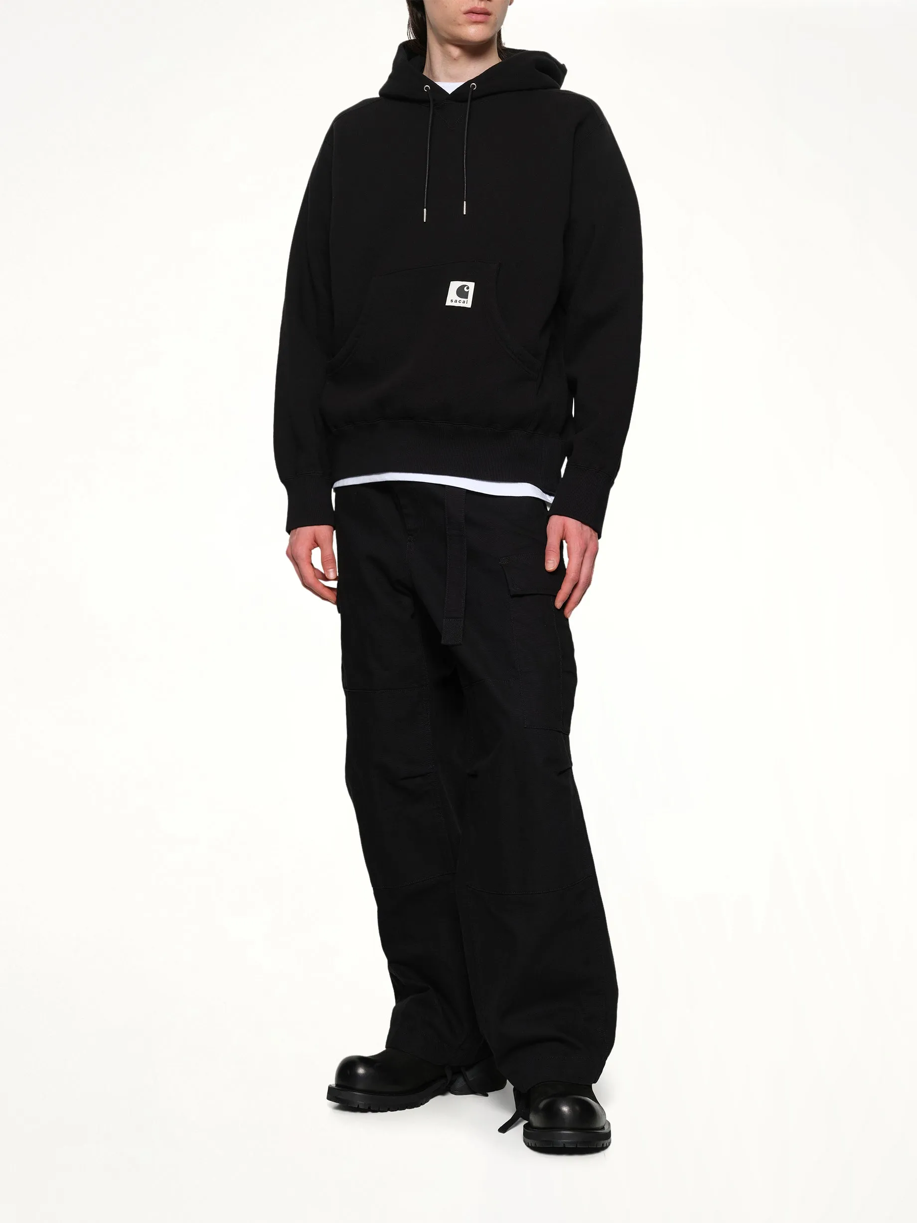 Carhartt WIP Cotton Jersey Hoodie in Black sold by MARAIS product image thumbnail 4