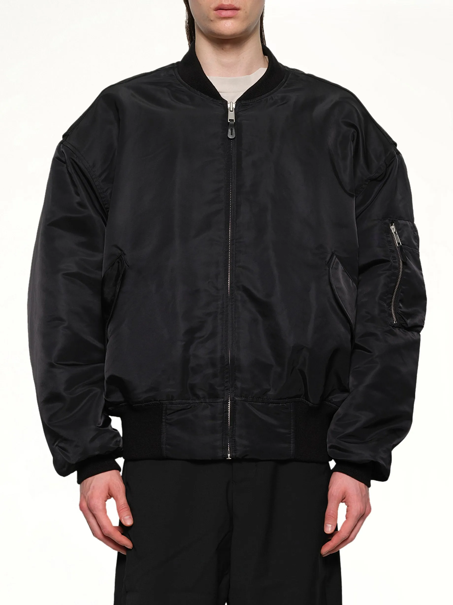 Broad Bomber Jacket in Oil sold by MARAIS