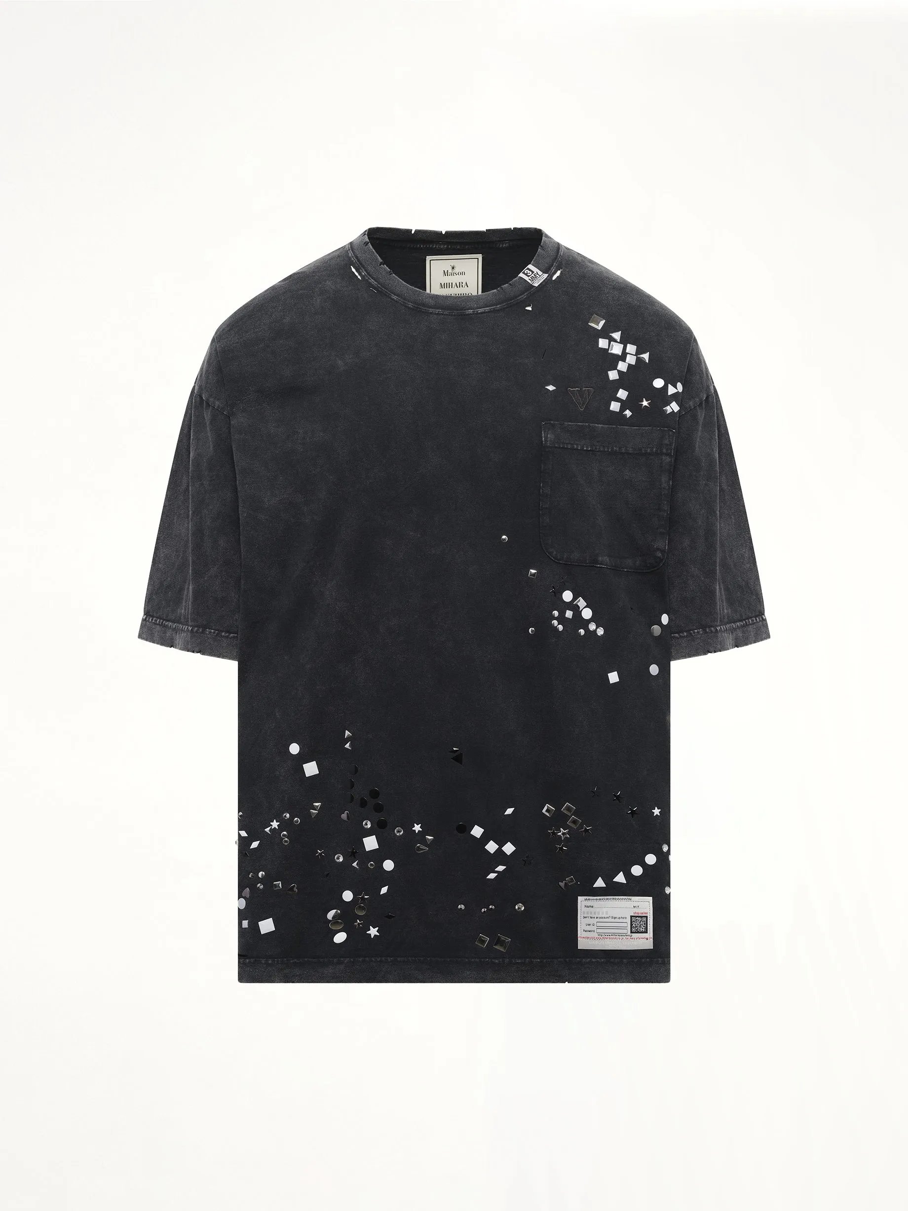 Embellished Bleached T-Shirt in Black sold by MARAIS product image thumbnail 2