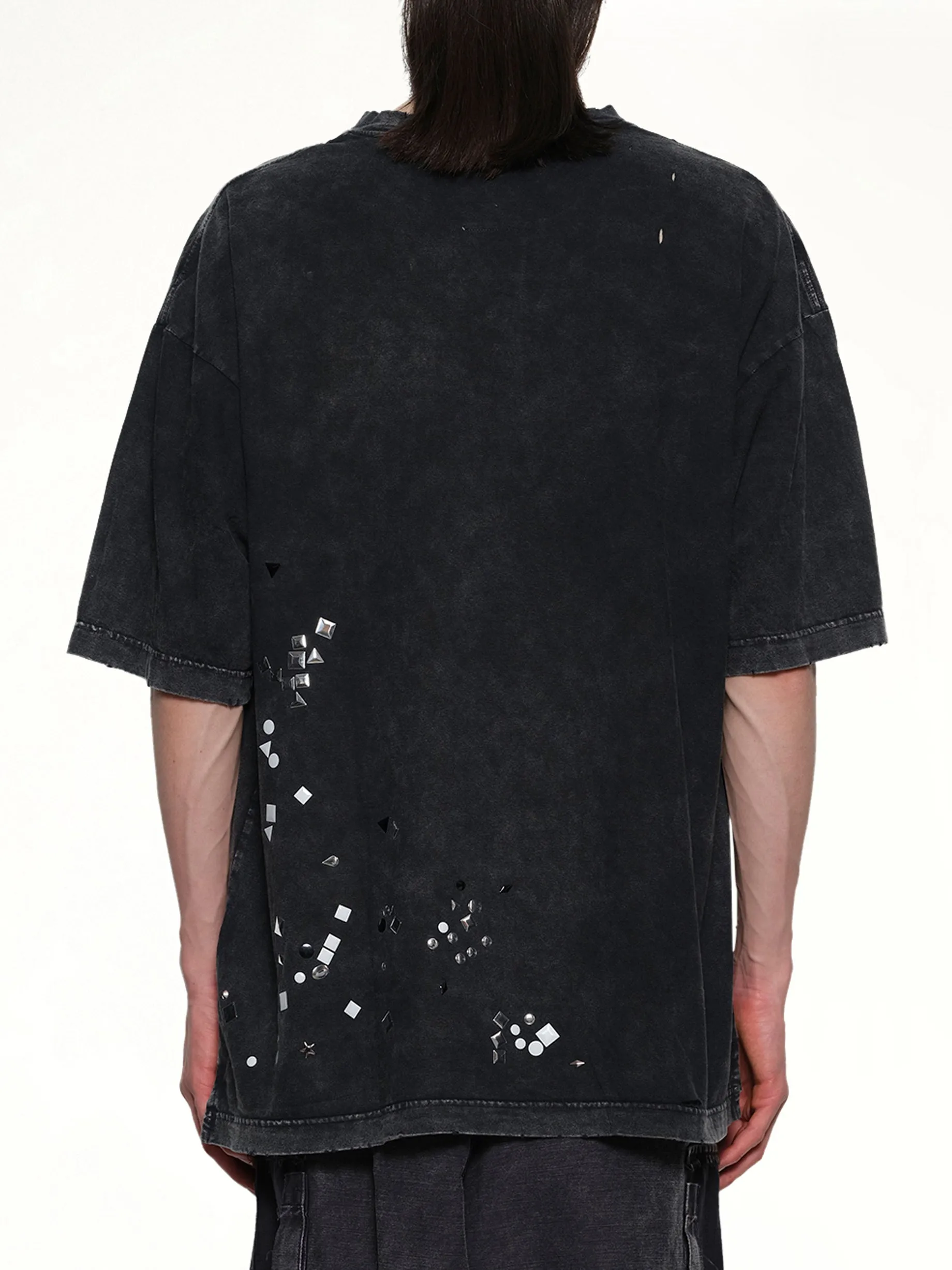 Embellished Bleached T-Shirt in Black sold by MARAIS product image thumbnail 5