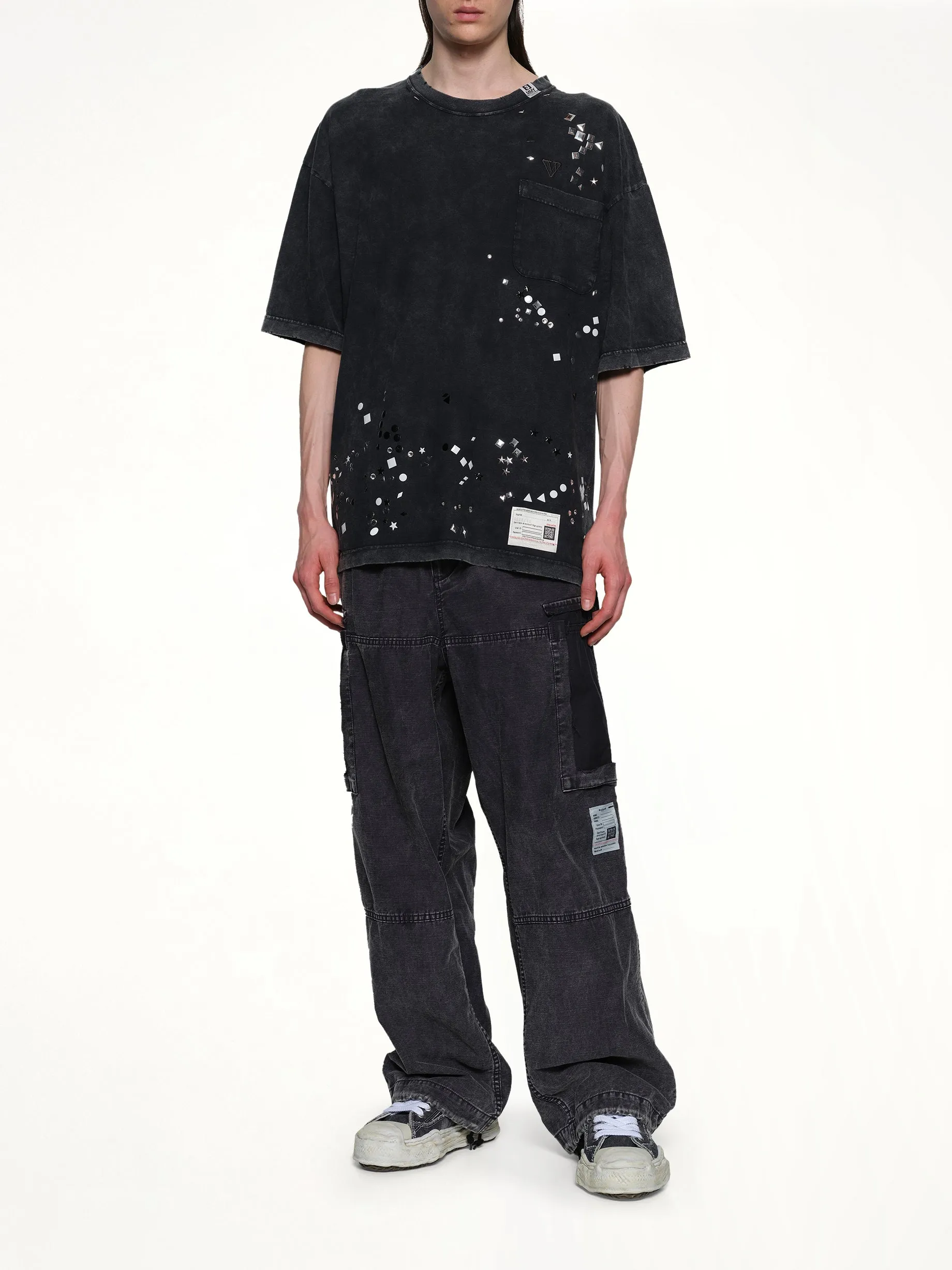 Embellished Bleached T-Shirt in Black sold by MARAIS product image thumbnail 4