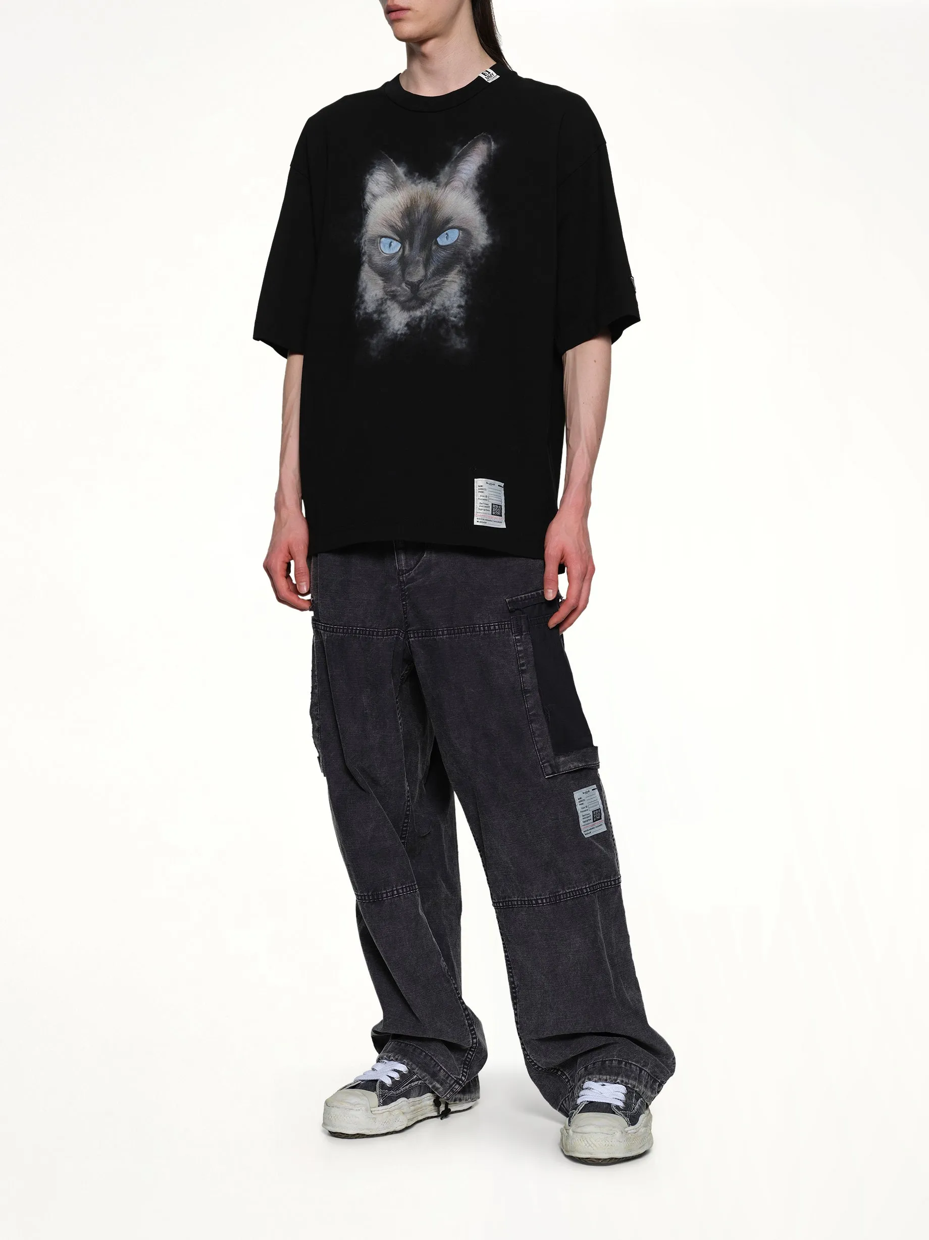 Cat Printed T-Shirt in Black sold by MARAIS product image thumbnail 4