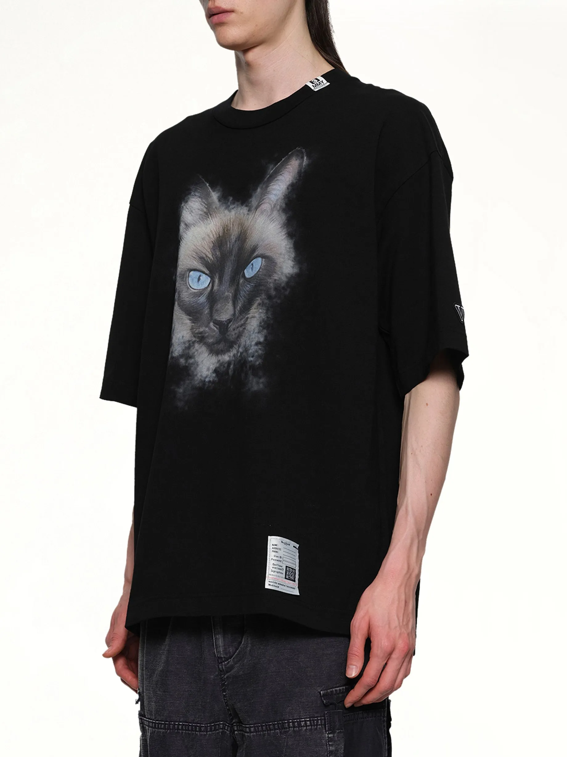 Cat Printed T-Shirt in Black sold by MARAIS product image thumbnail 3
