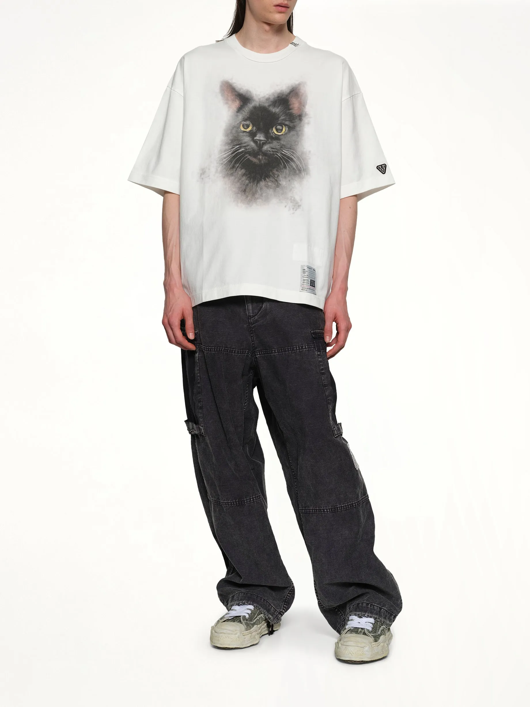 Cat Printed T-Shirt in White sold by MARAIS product image thumbnail 4