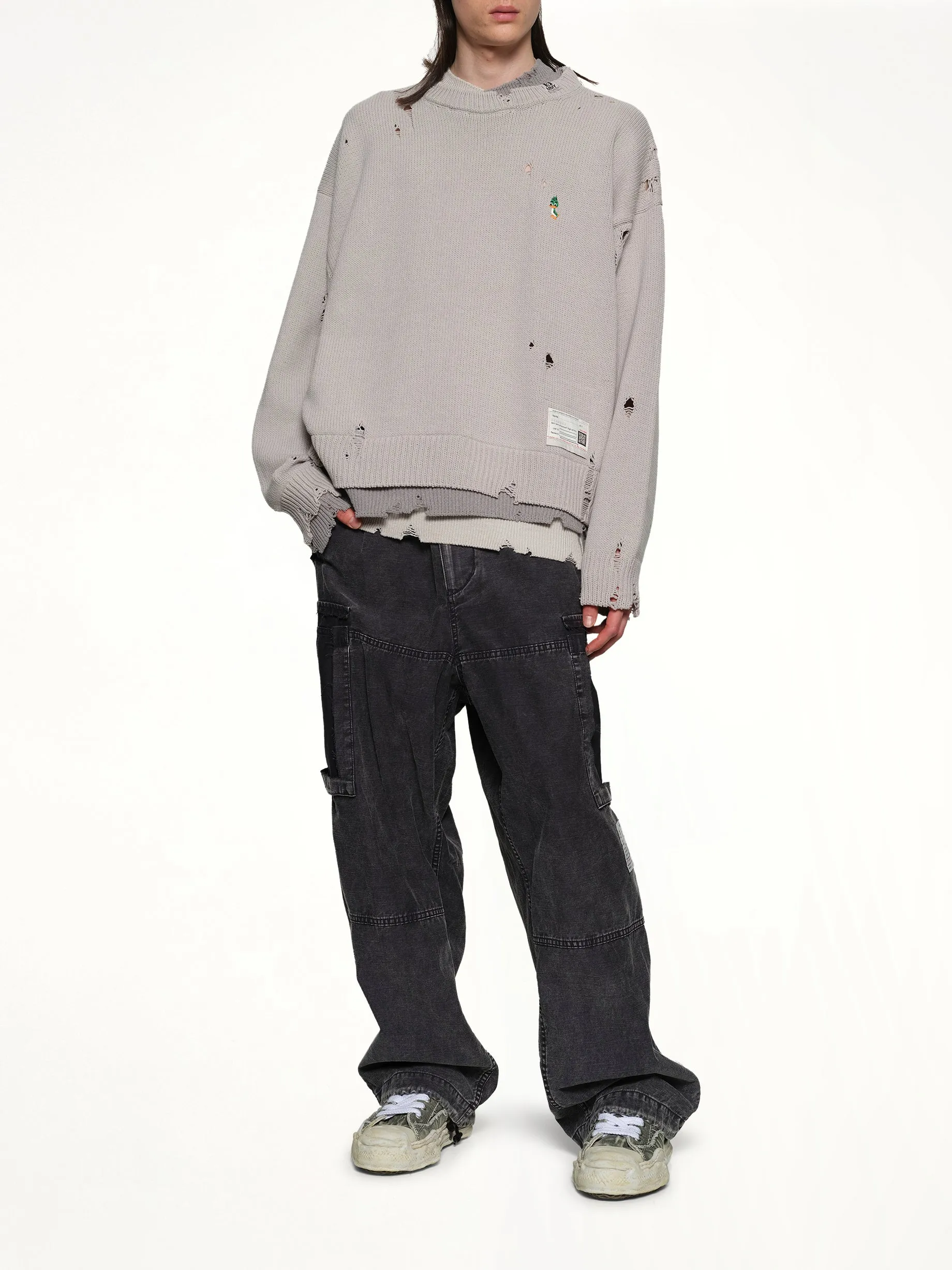 Layered Knit Pullover in Gray sold by MARAIS product image thumbnail 4