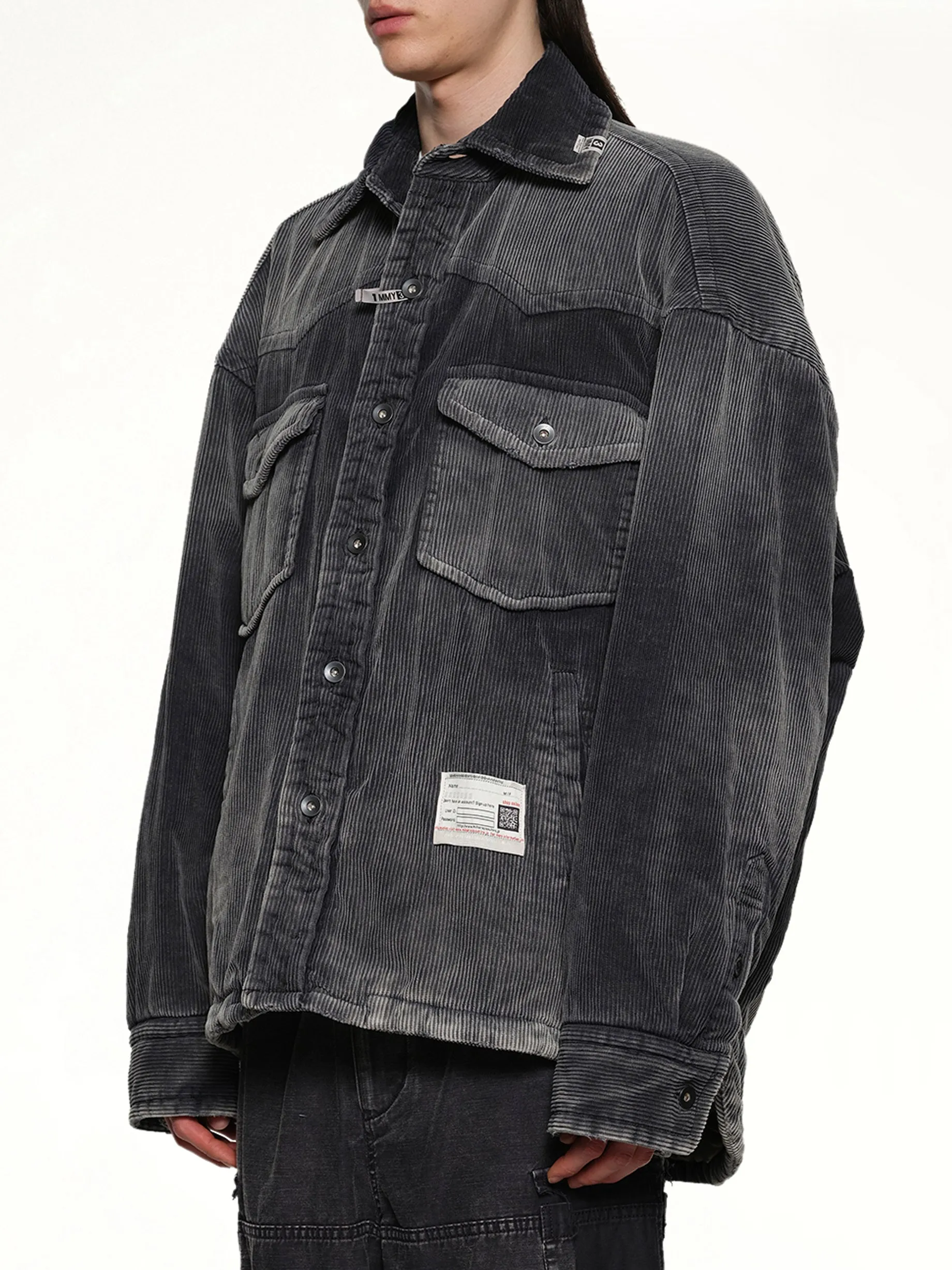 Puffer Corduroy Shirt in Black sold by MARAIS product image thumbnail 3
