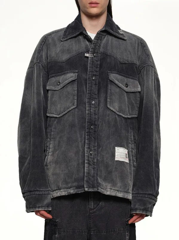 Puffer Corduroy Shirt in Black made by Maison MIHARA YASUHIRO